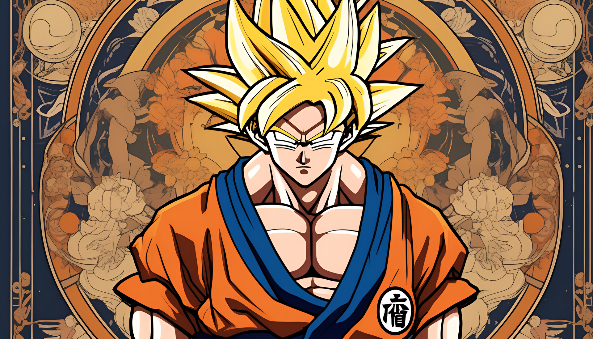 Goku in an Art Nouveau style.