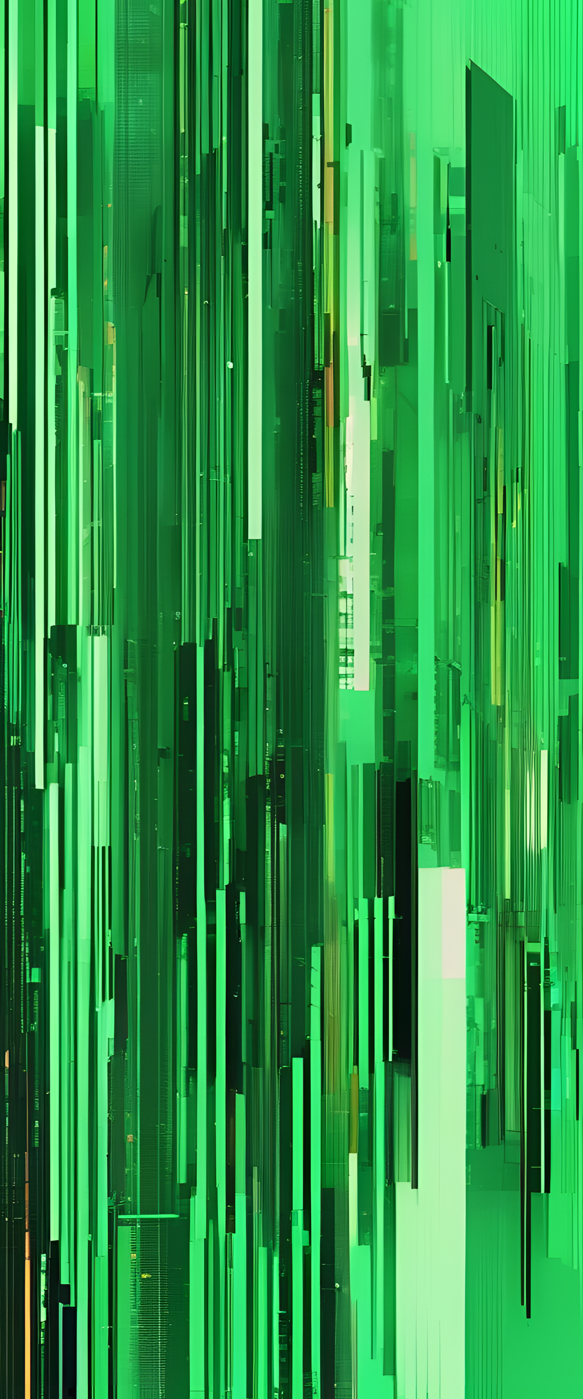 Glitched green abstract wallpaper.