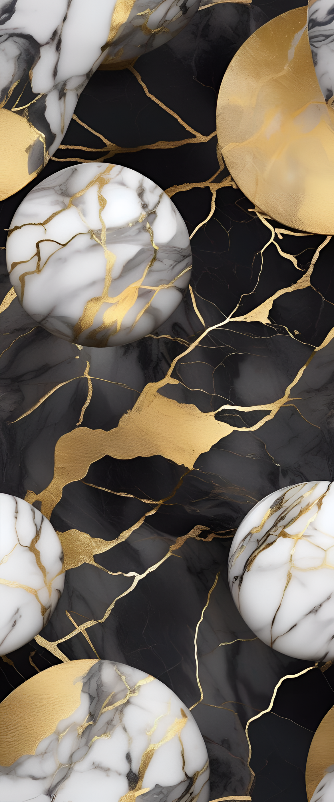 Marble and gold Halloween-themed phone wallpaper