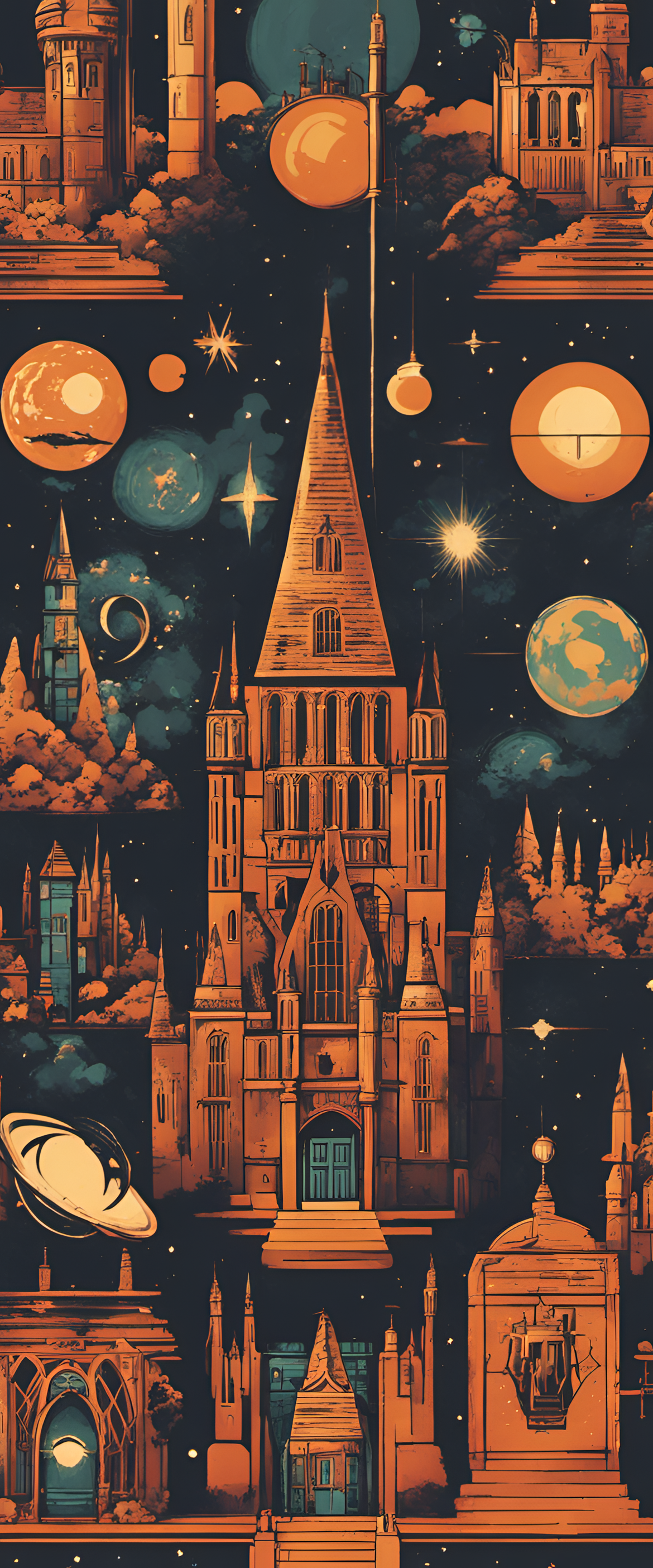 Magical 70s-inspired Harry Potter wallpaper