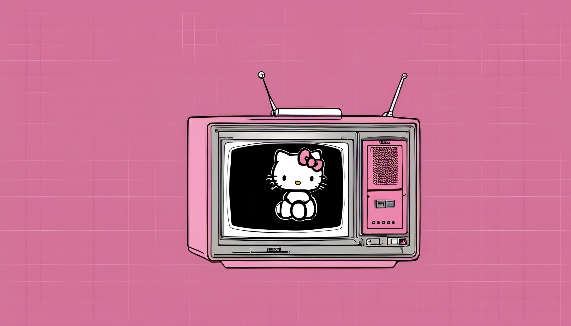 Hello Kitty glitch effect wallpaper.