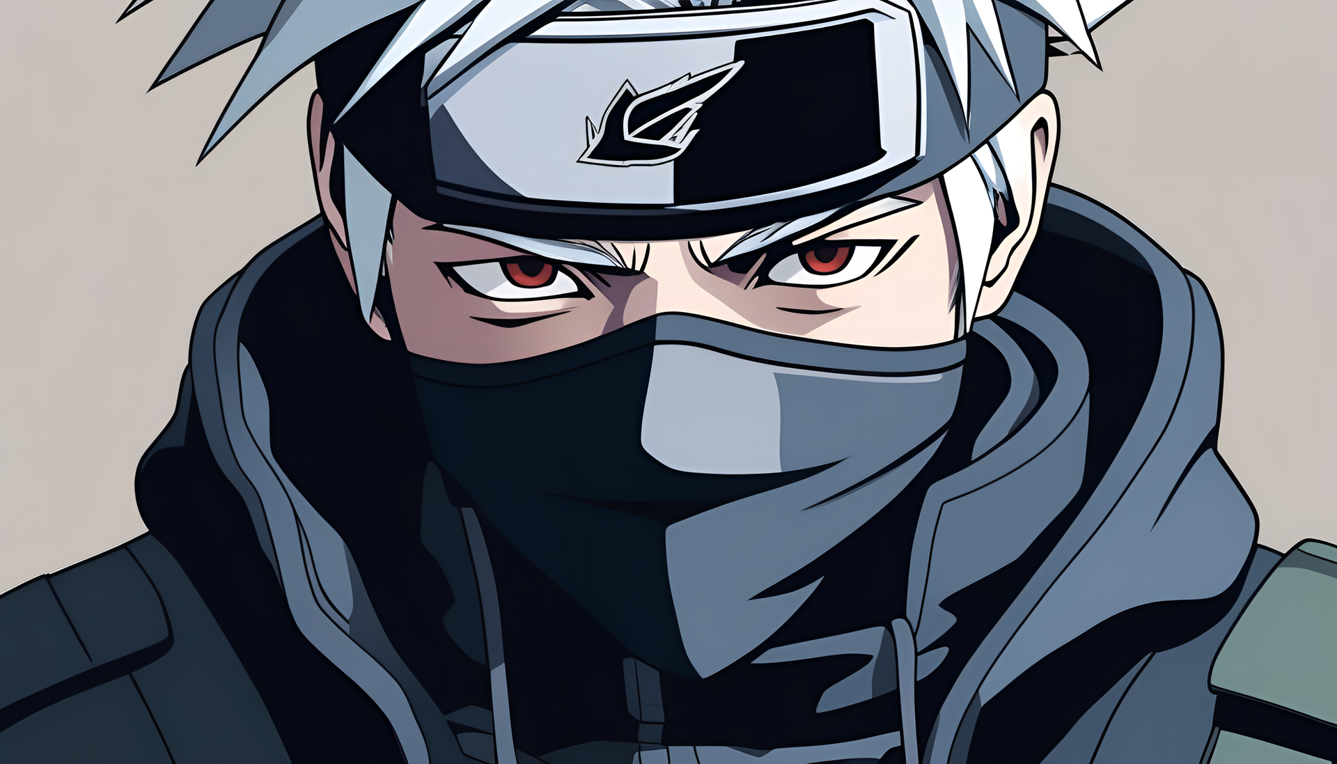 Mysterious ninja Kakashi in an intricate, high-definition desktop wallpaper.