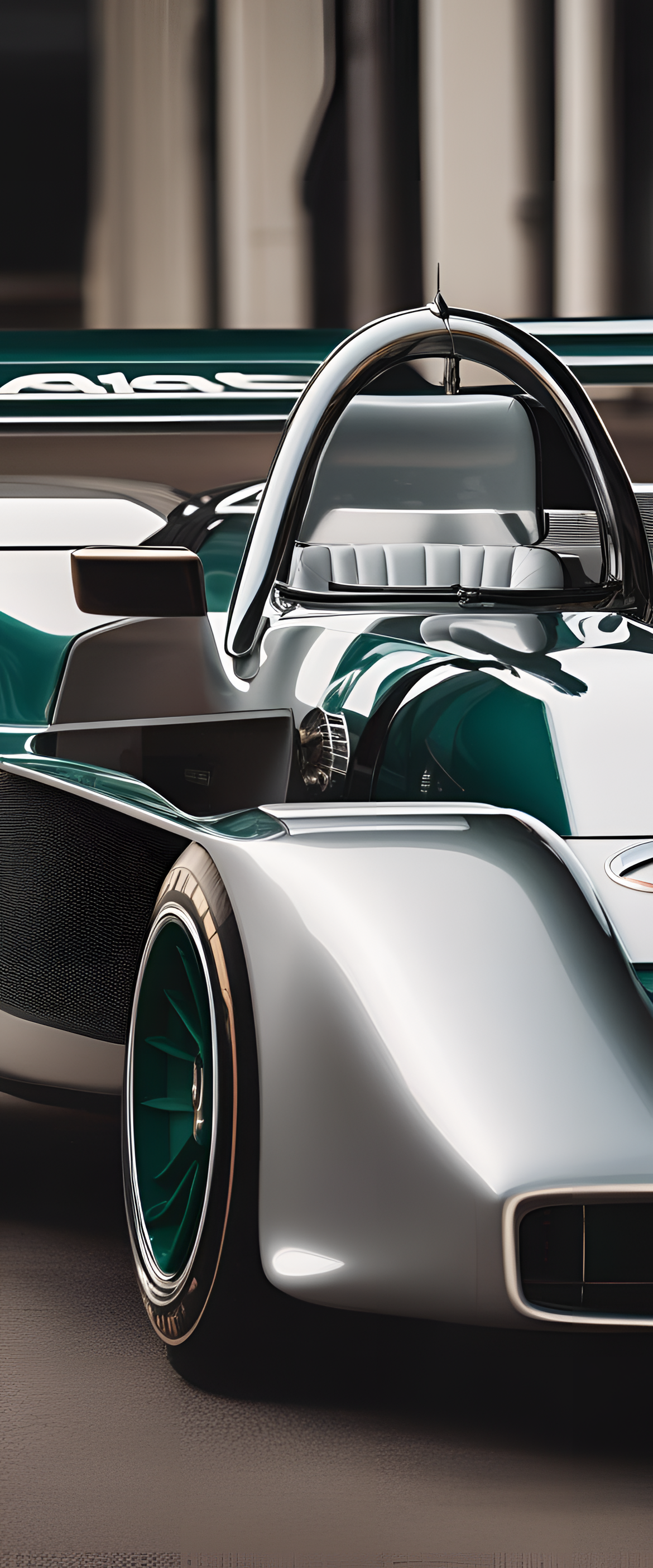 Mercedes W14 car with an aesthetic design