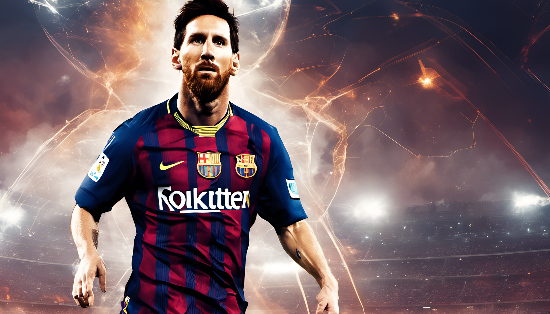 Futuristic Messi in HD wallpaper.