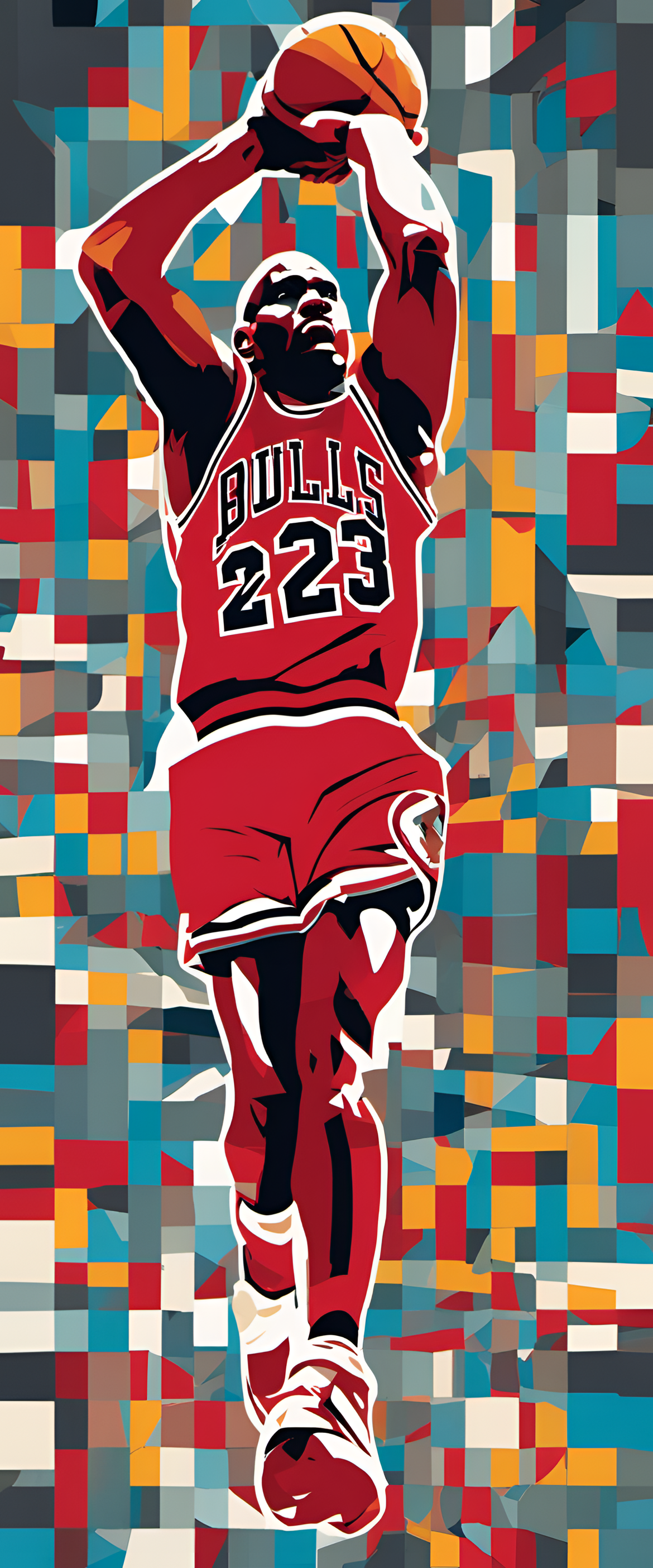 Michael Jordan's pop art minimalist phone wallpaper.