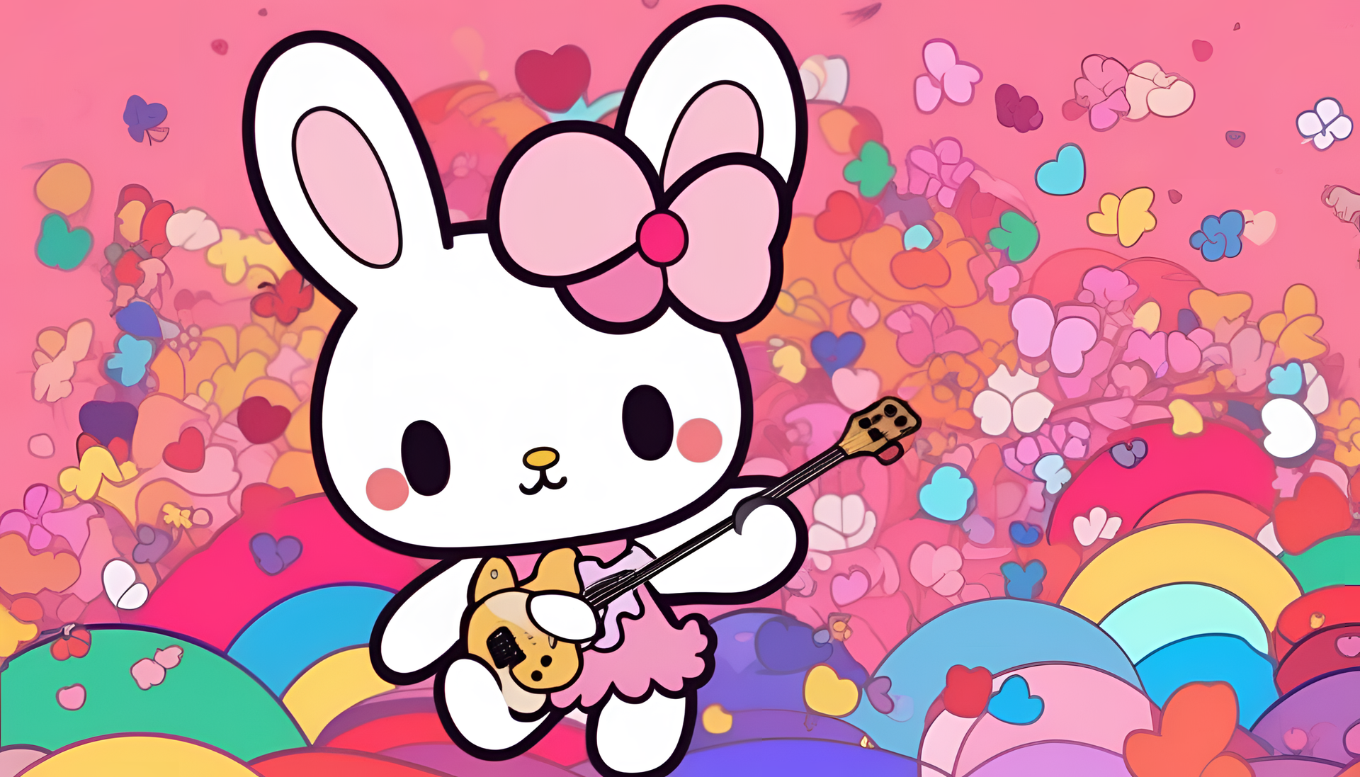 Colorful background with My Melody character.