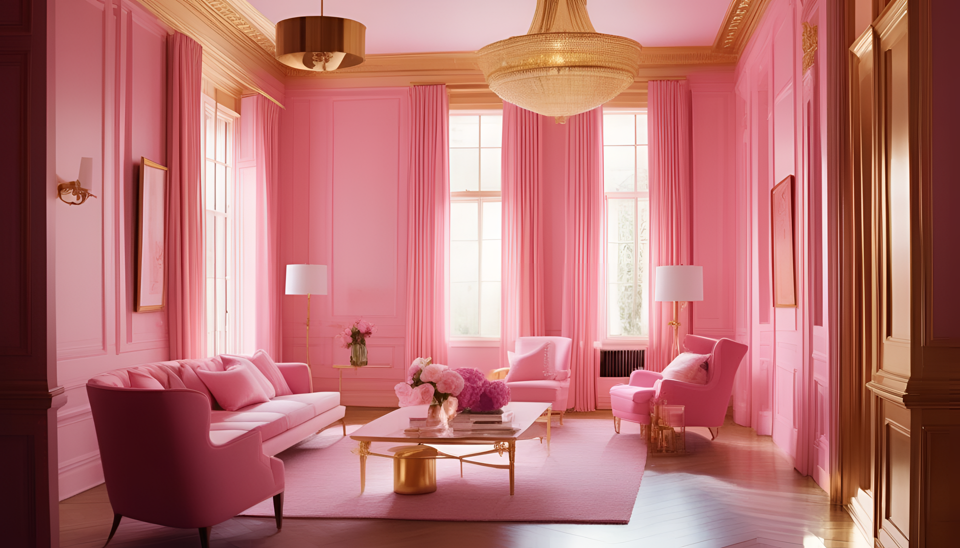 A Golden Pink Preppy Wallpaper