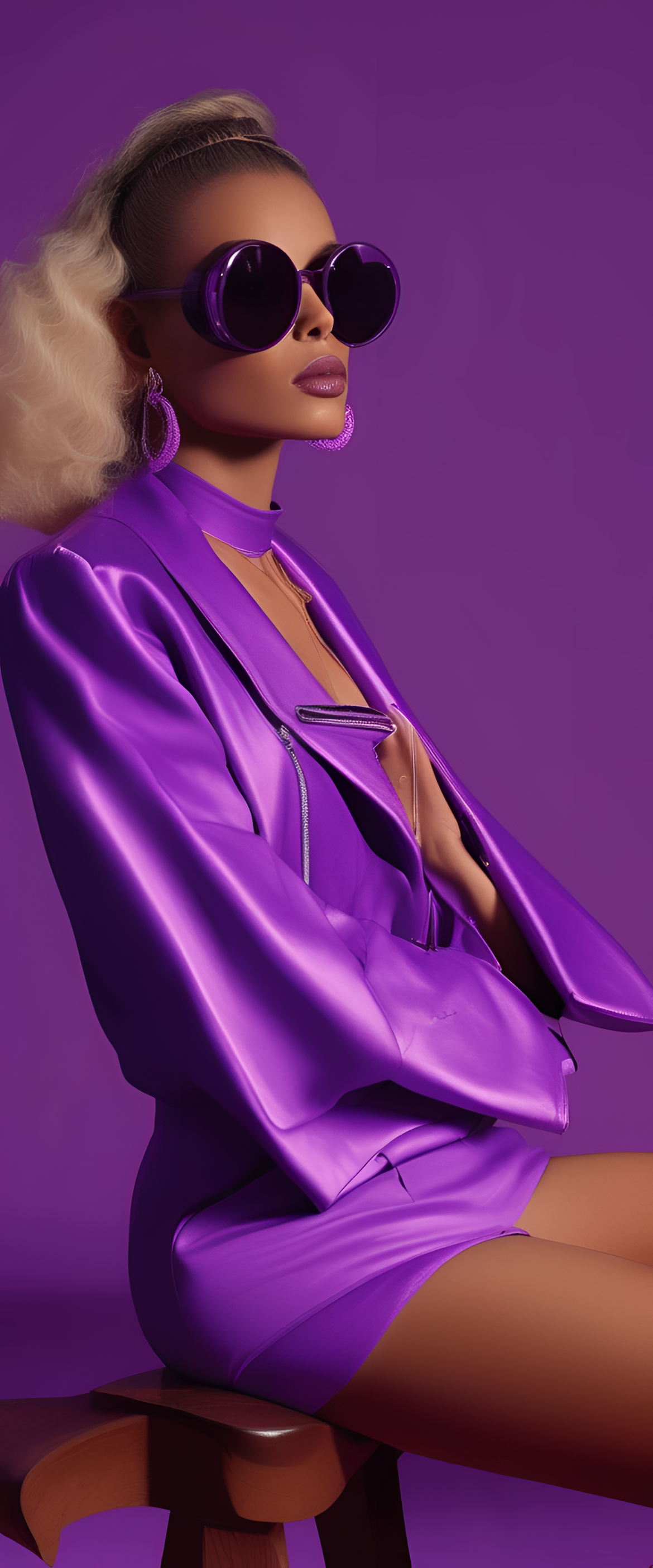 Purple 1980s-inspired aesthetic wallpaper