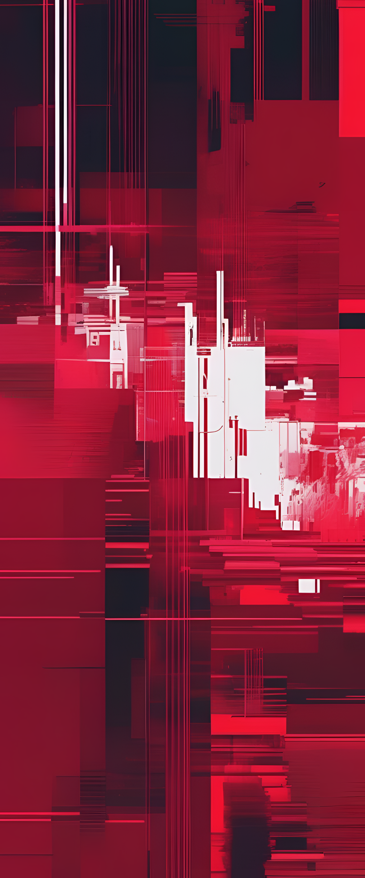 Red glitch art wallpaper