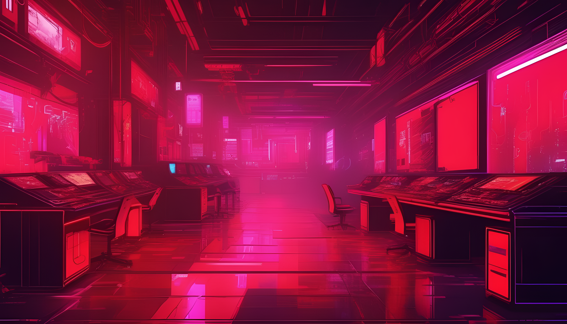 Vibrant cyberpunk red background