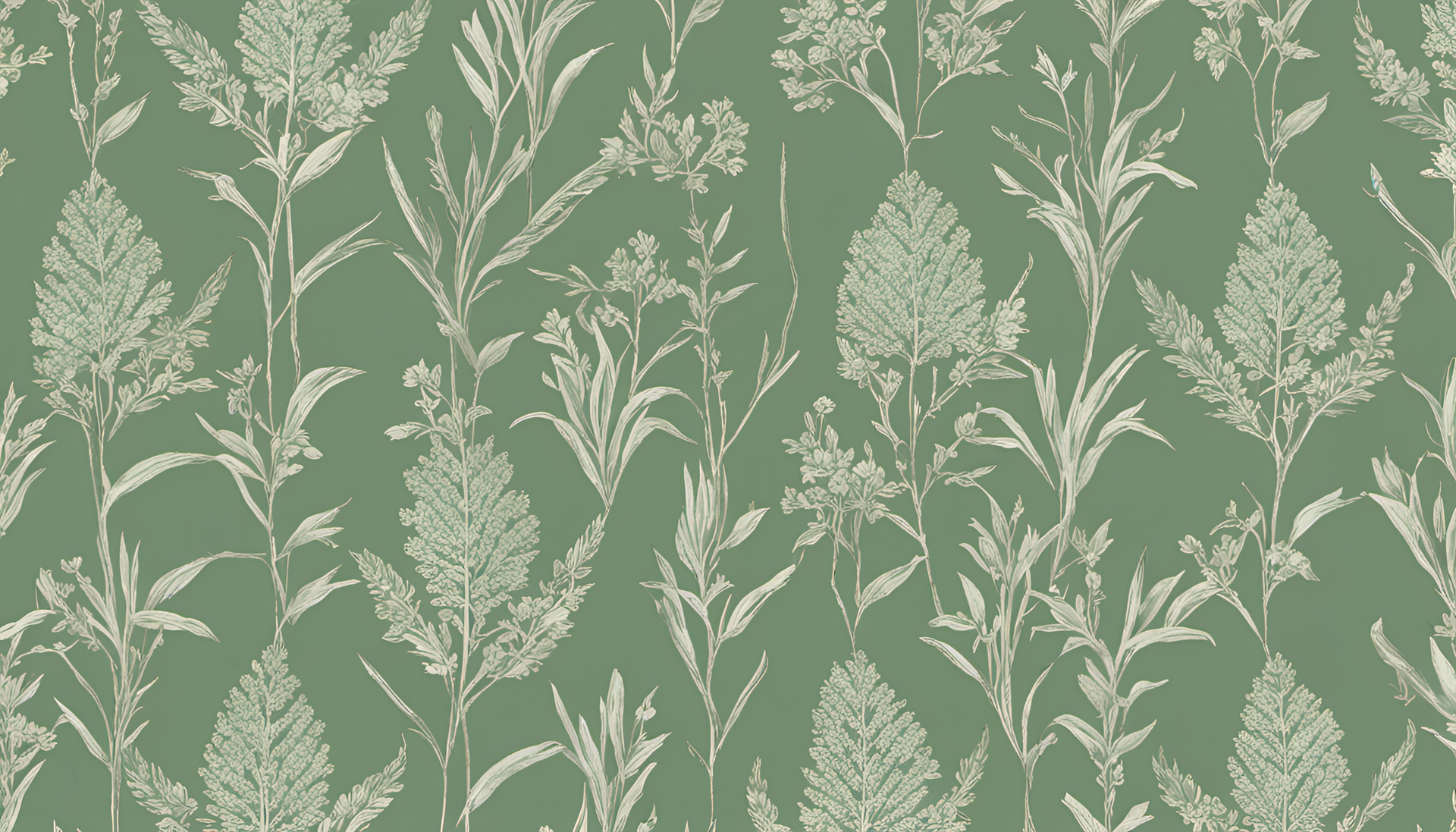 Sage green textured wallpaper with subtle patterns.