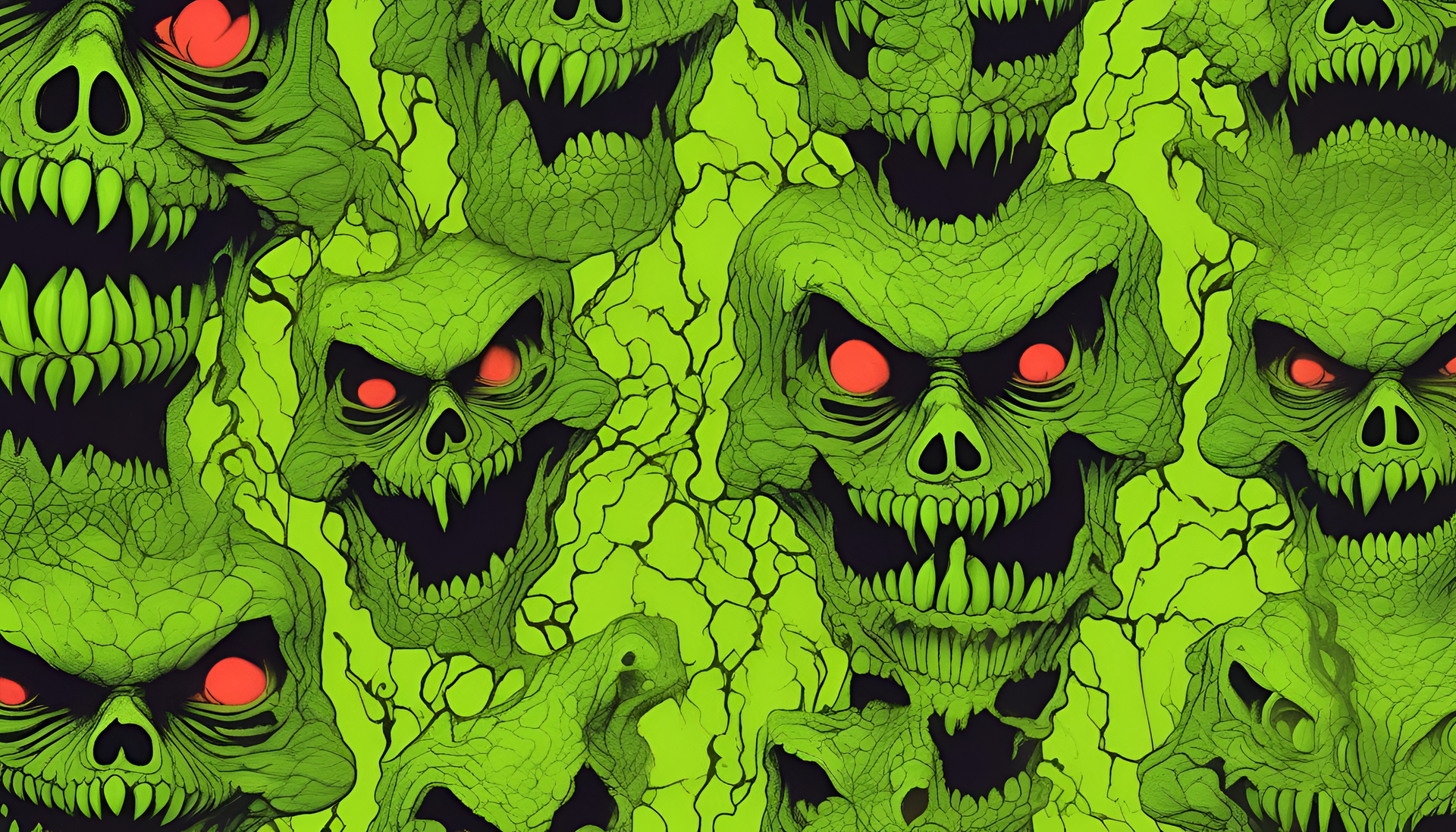 Vibrant acid green wallpaper with an eerie and unsettling vibe.