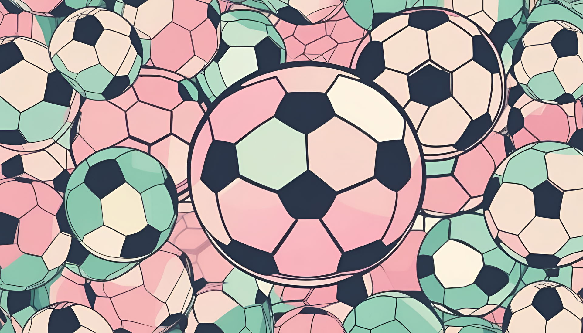 Soccer-themed pastel wallpaper.