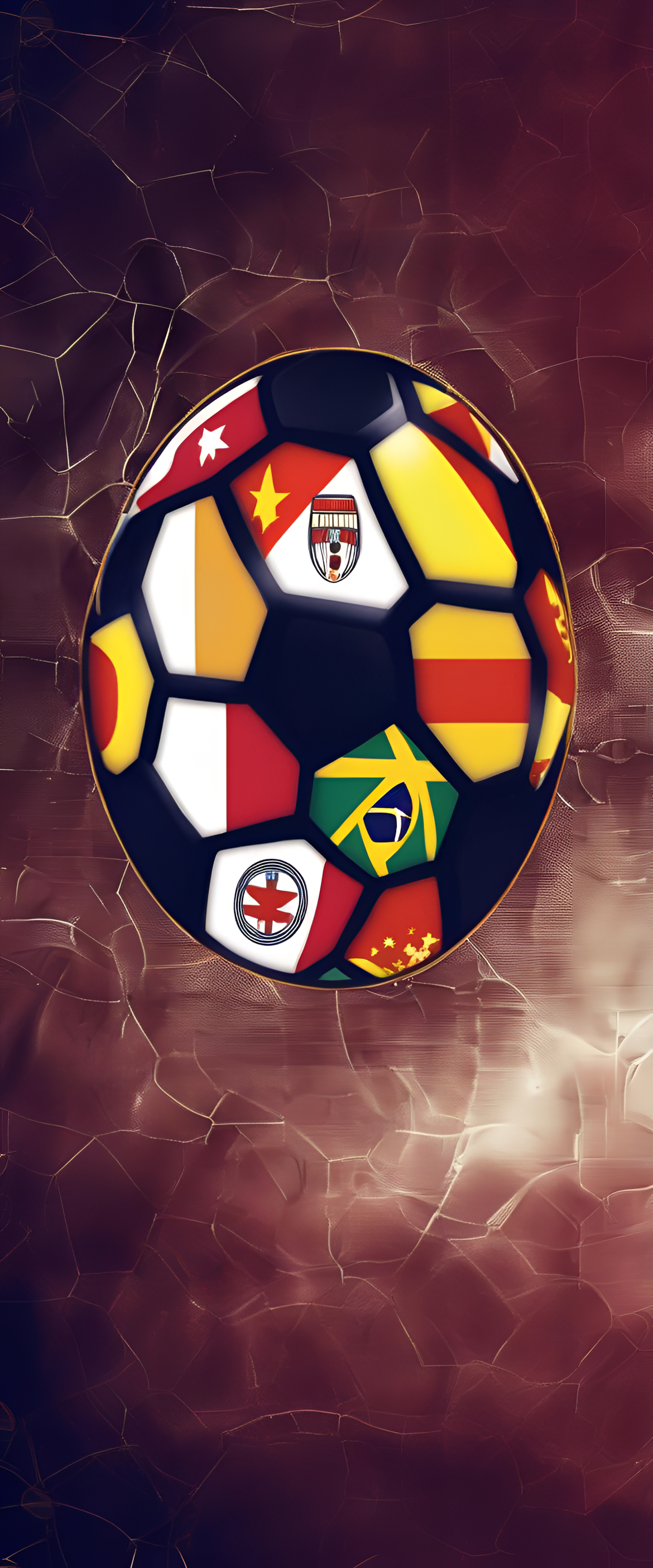 Soccer-themed phone wallpaper featuring vibrant colors and dynamic design.