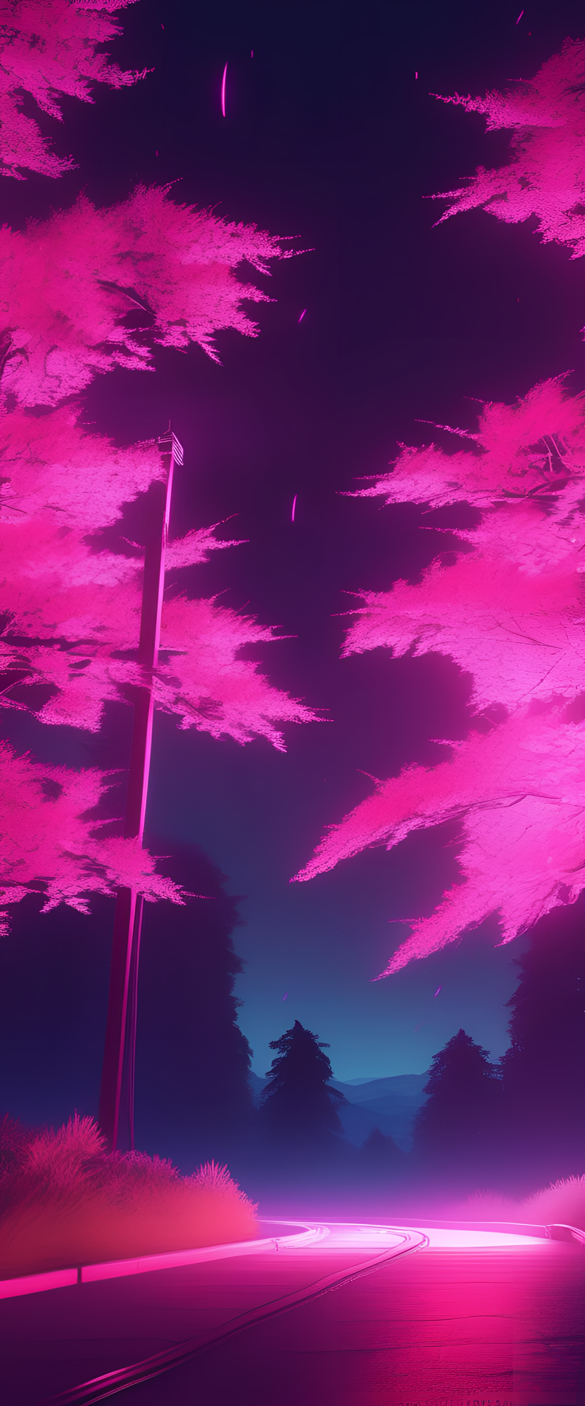 Vibrant retro spring landscape with cinematic lighting.