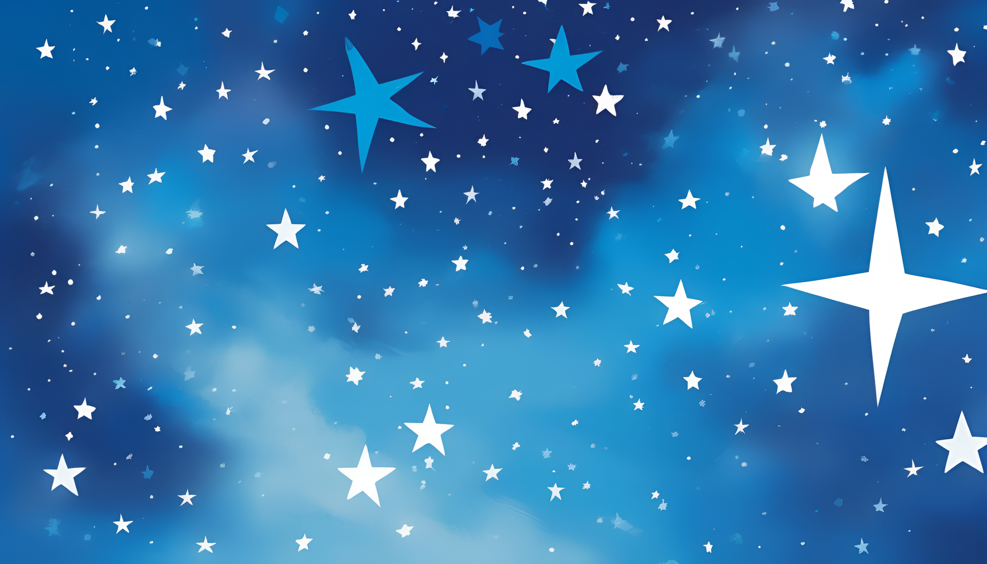 Blue hues of twinkling stars on a dark background.