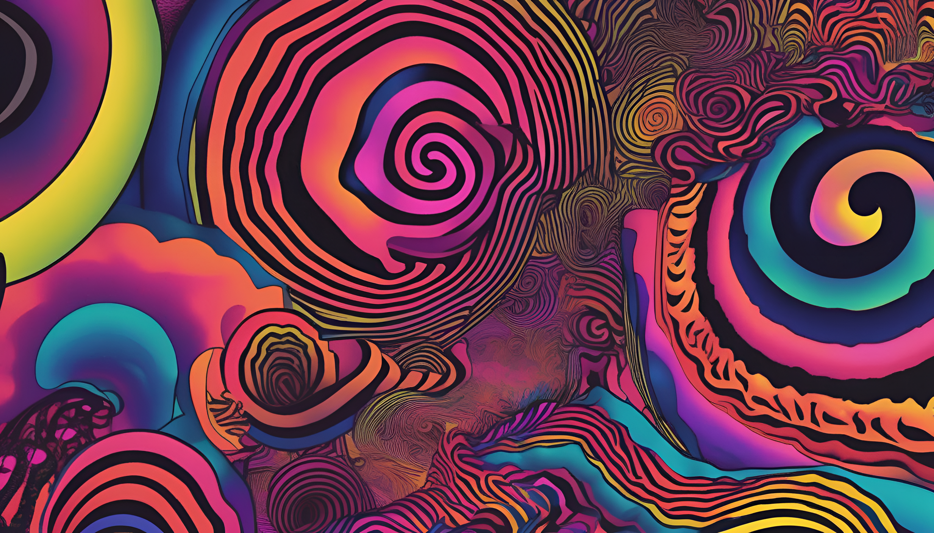 Psychedelic fractal pattern in vivid colors.