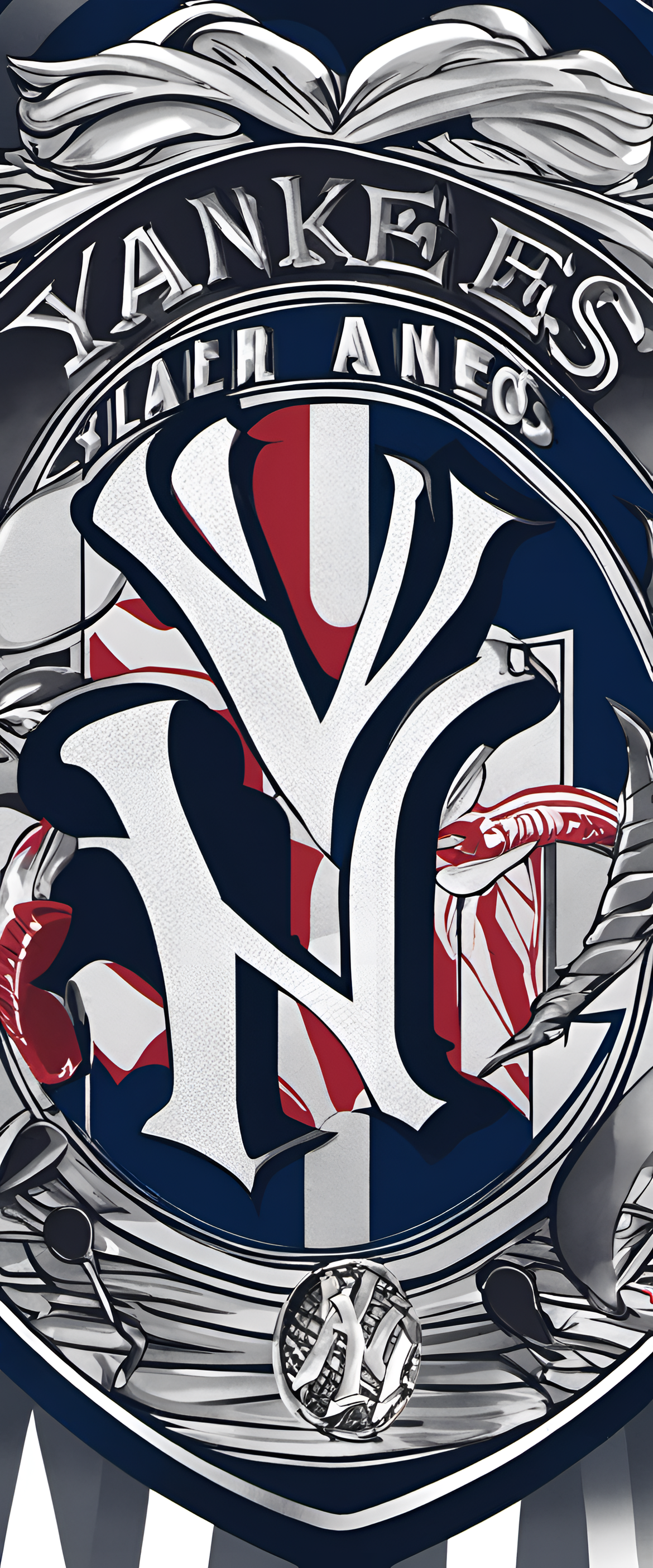 Yankees logo featuring an interlocking blue 'NY' against a white background.