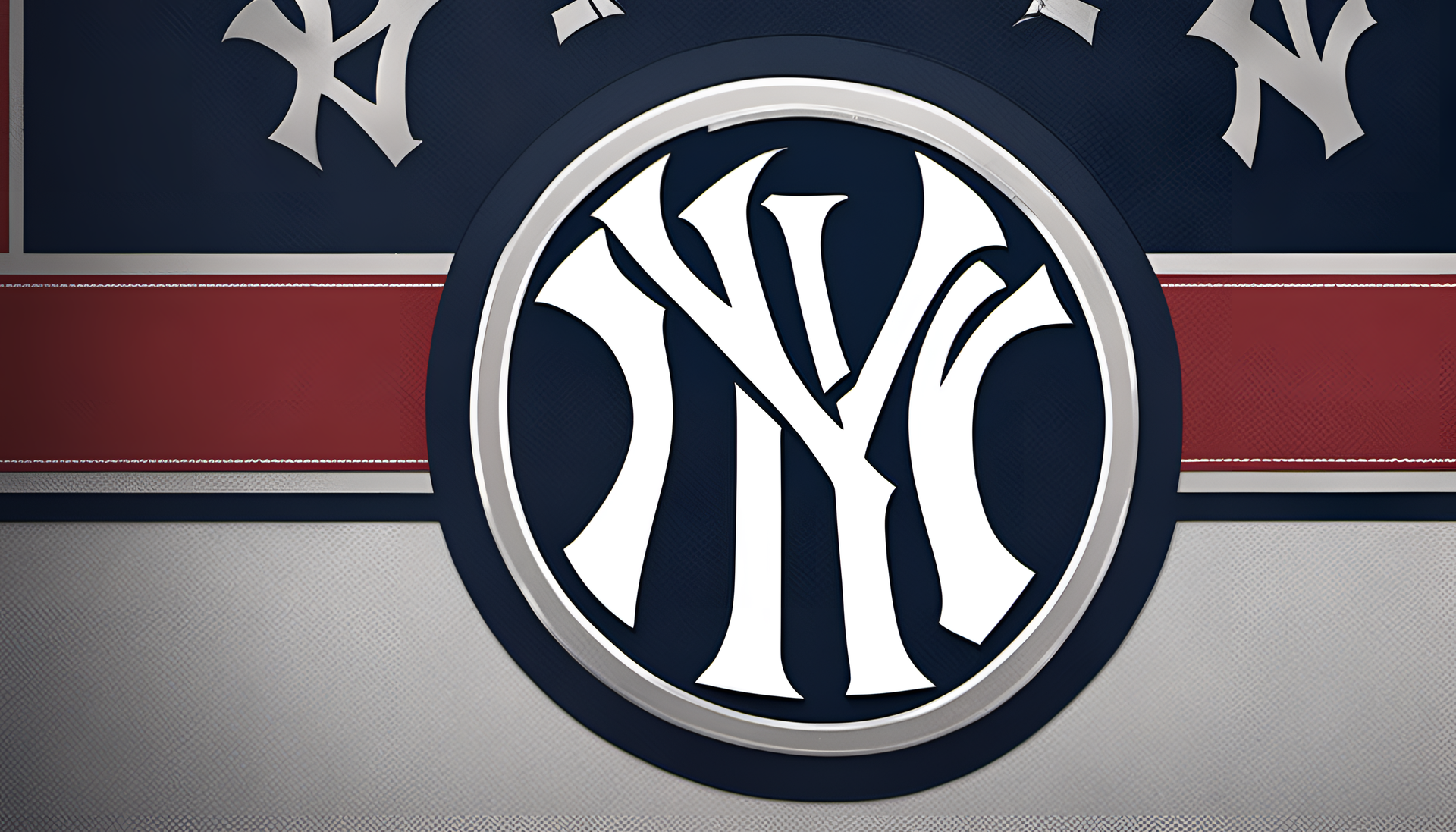 Stylized New York Yankees logo on a HD desktop wallpaper.