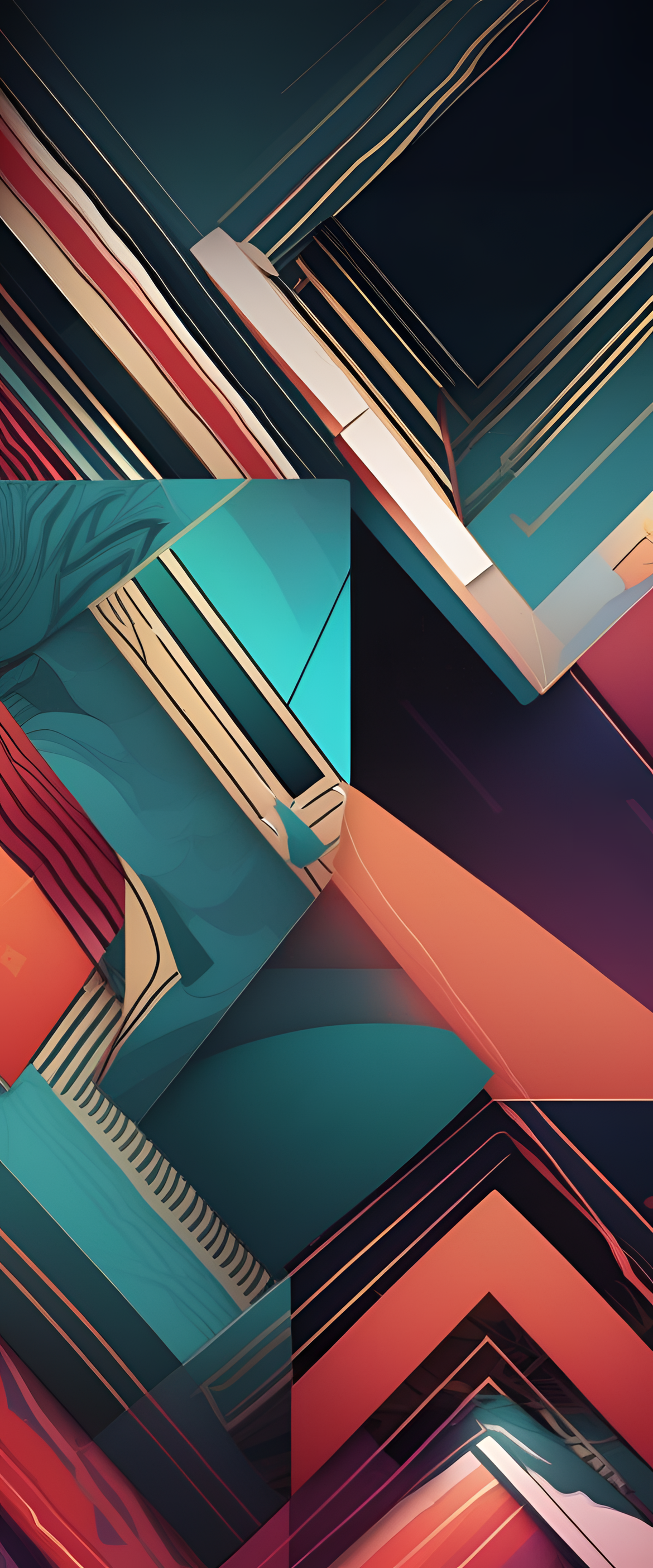 Colorful abstract wallpaper with flowing lines and vibrant shapes.