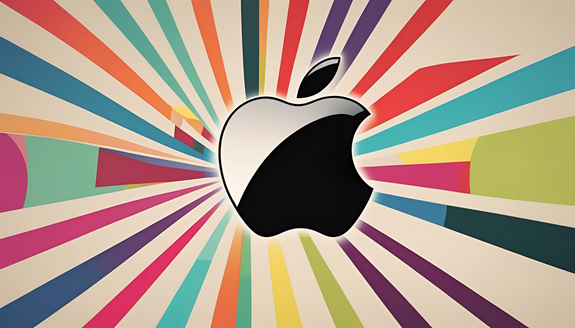 Minimalist pop art apple wallpaper in high definition.