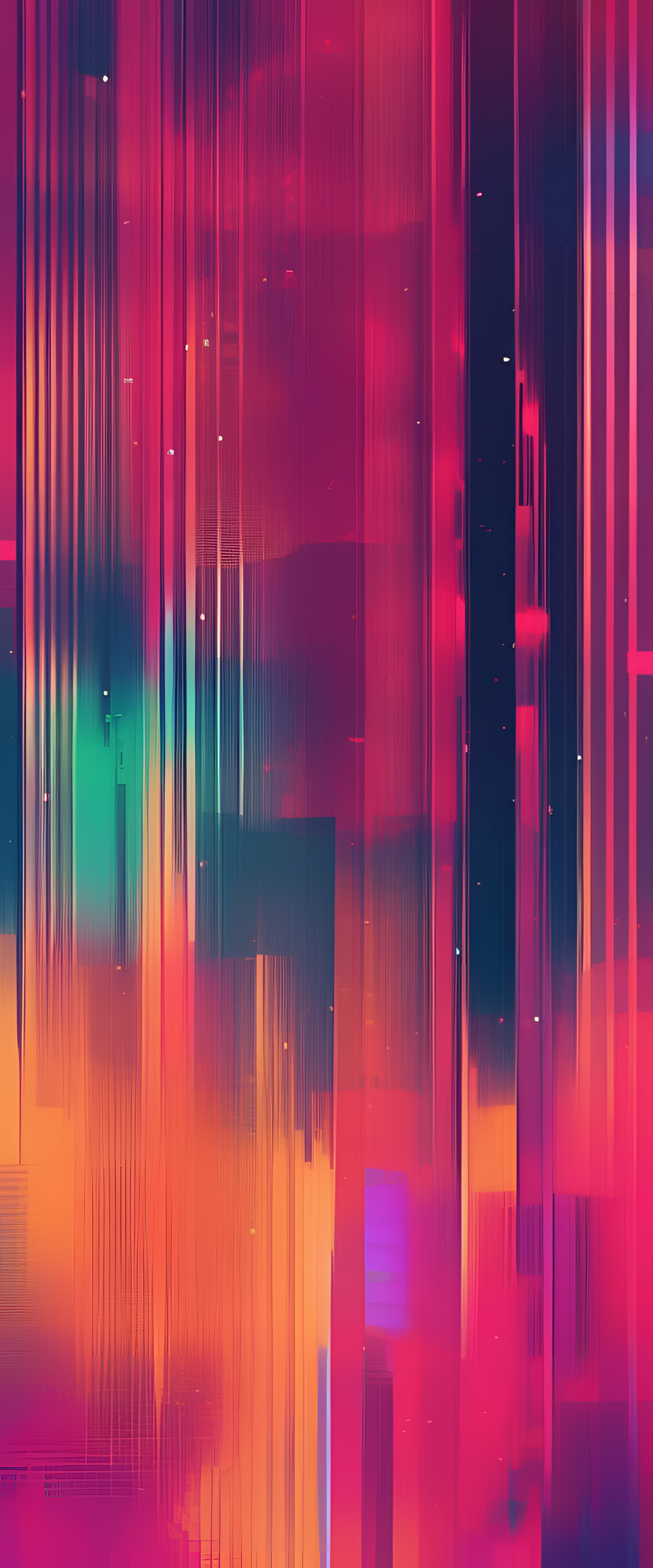 Colorful glitchy Christmas wallpaper.