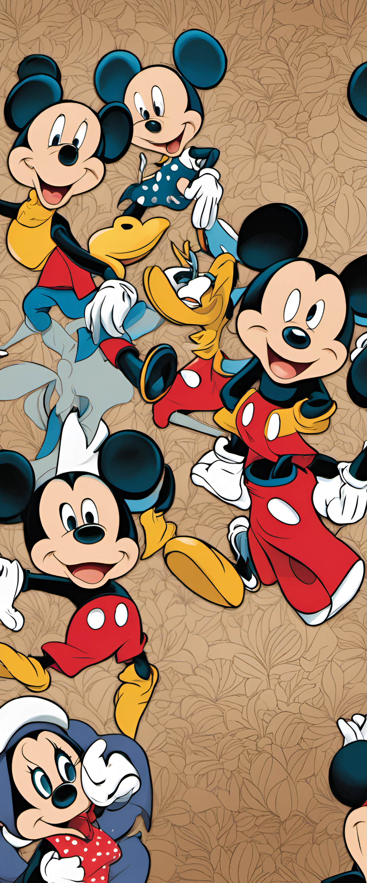 Disney-themed phone wallpaper featuring vibrant colors and beloved characters.