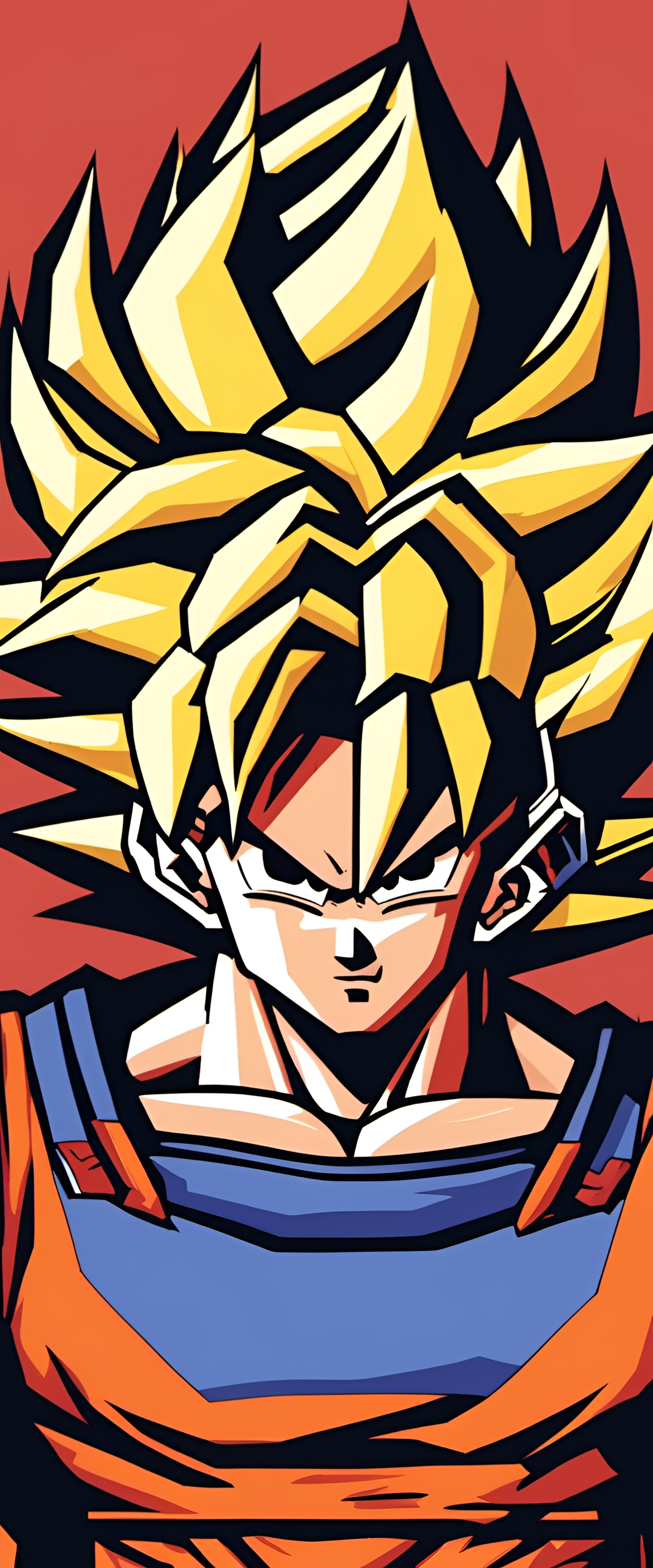 8-bit depiction of Goku, the popular character from Dragon Ball franchise.