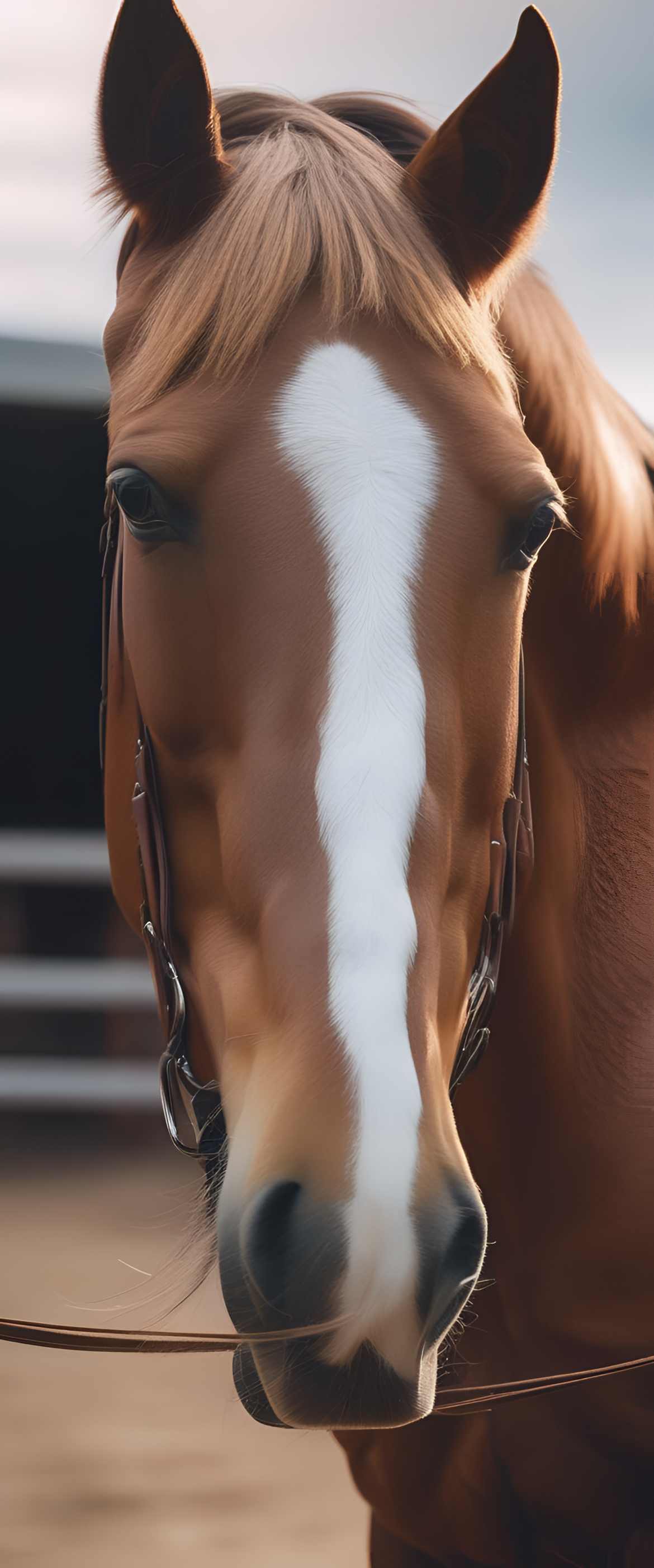 Close-up portrait of a majestic horse