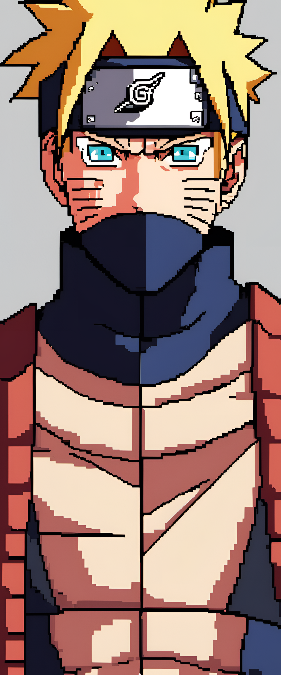 Pixelated Naruto character artwork.