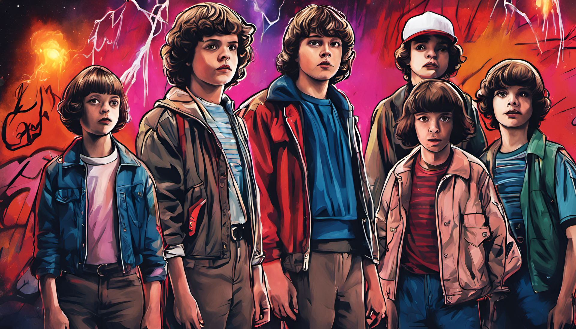 Stranger Things graffiti mural.