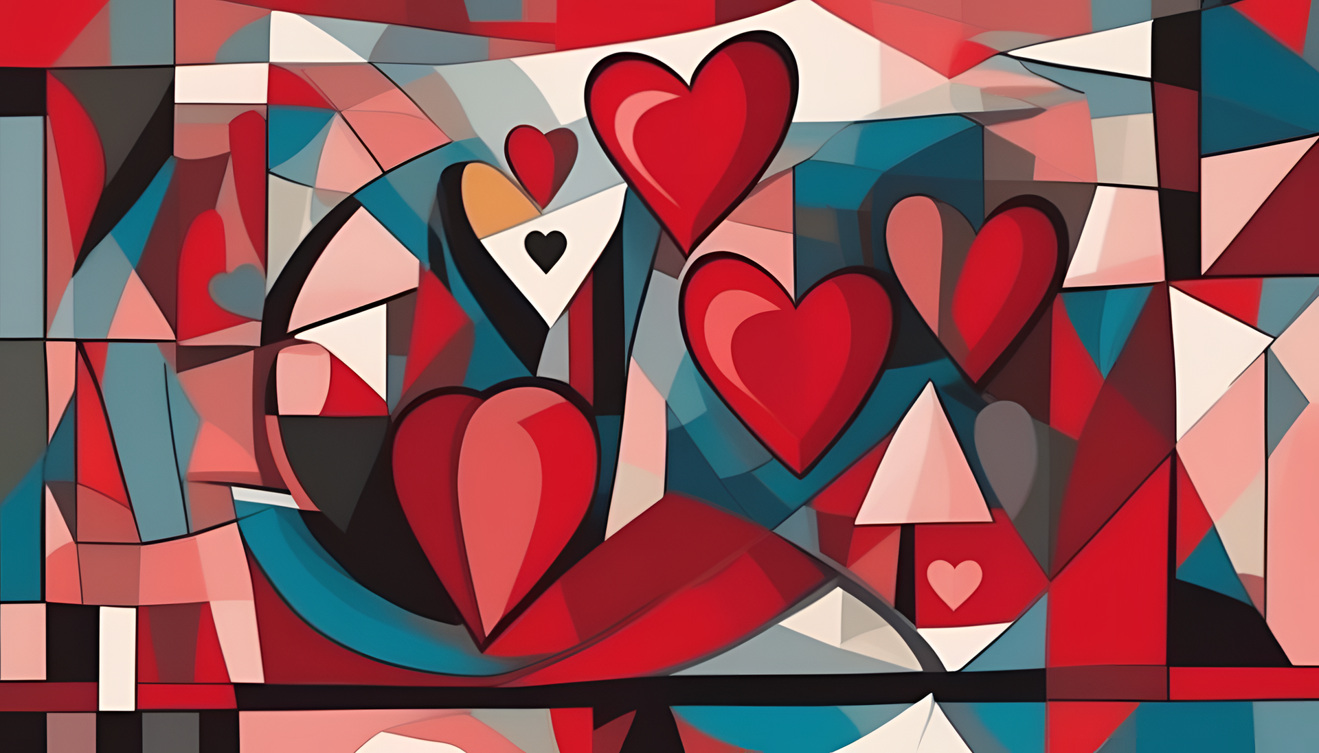 Cubist Valentine's day artwork.