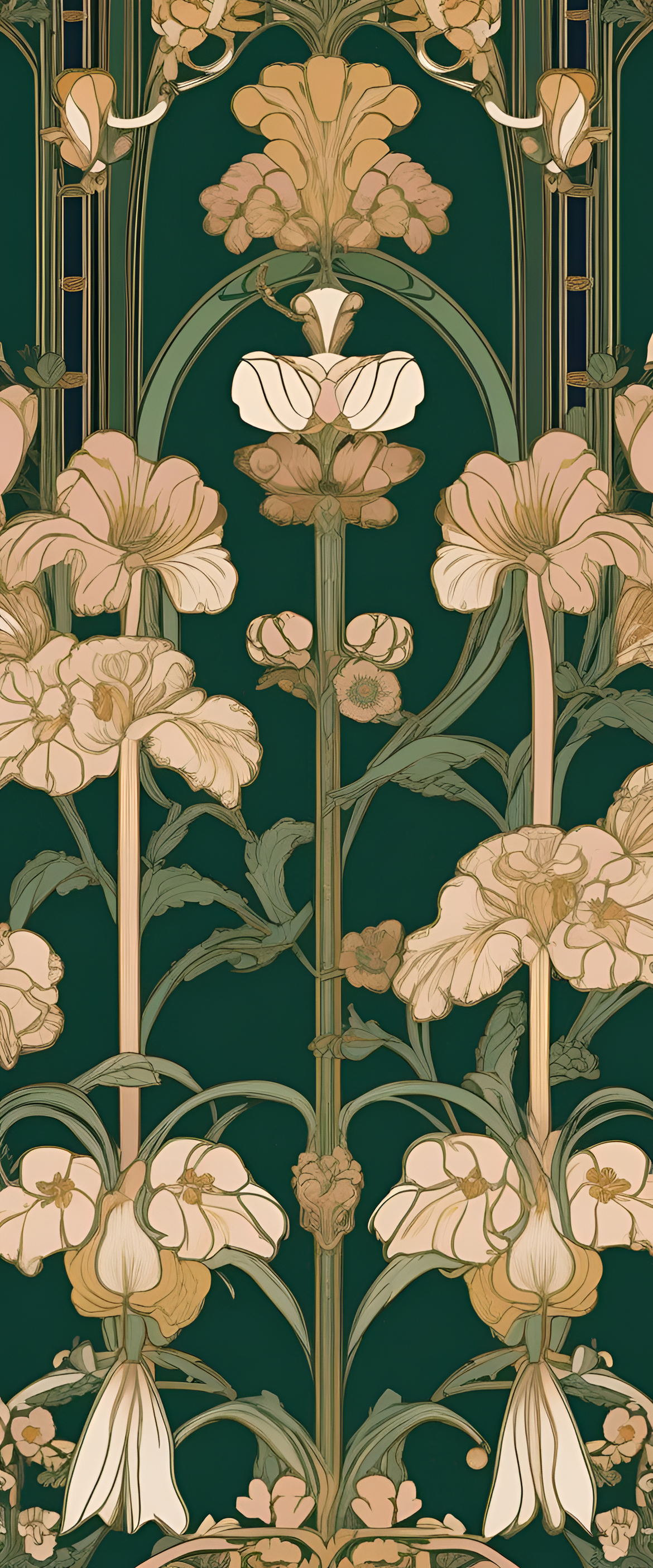 Gucci-inspired art nouveau wallpaper