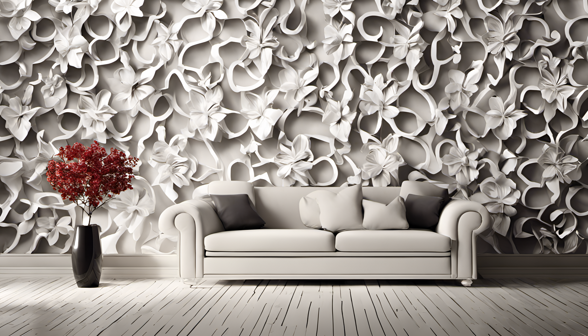 Elegant 3D wallpaper with abstract design.