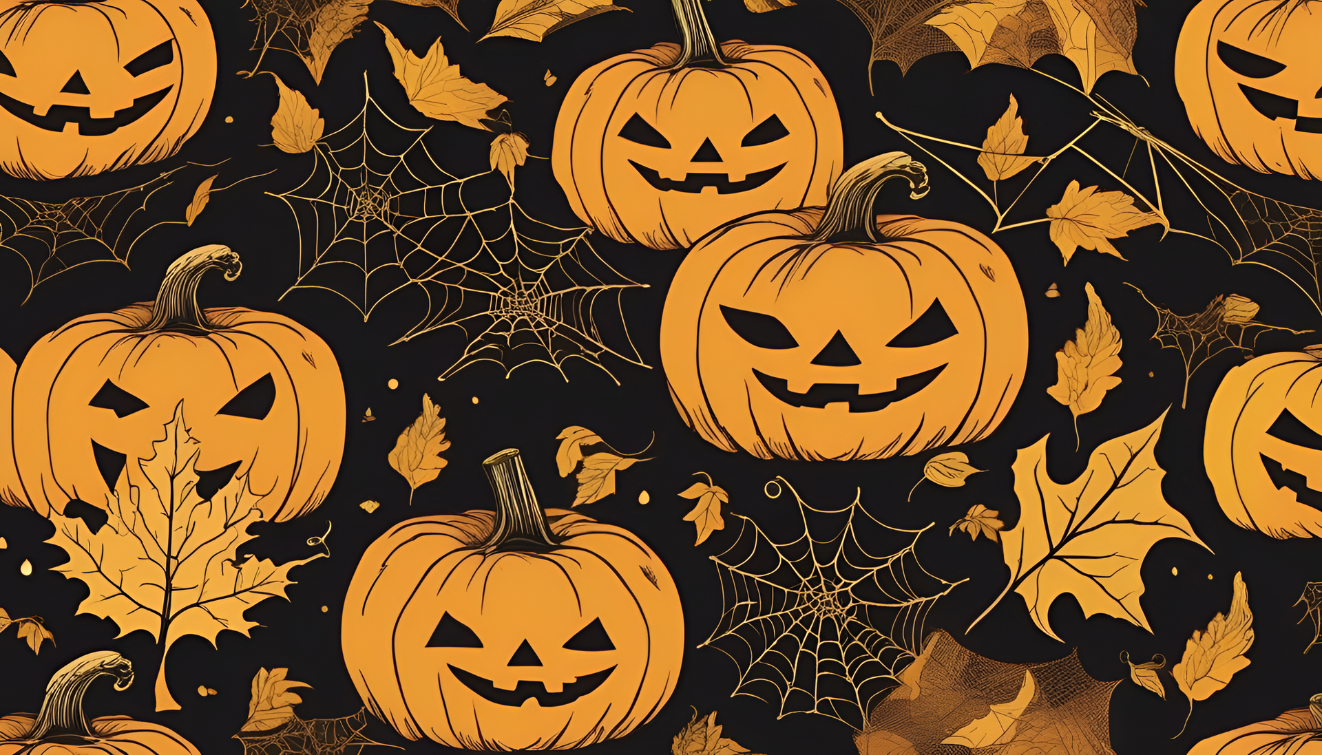 A Golden Aesthetic Halloween Wallpaper