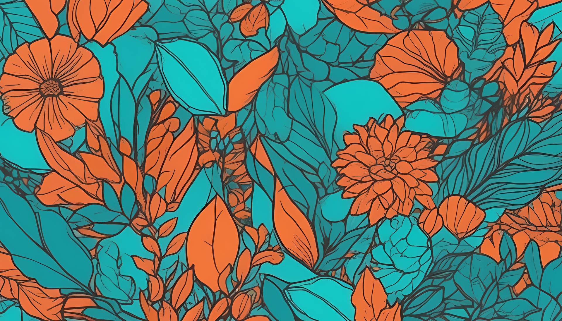 Vibrant turquoise and orange hues create an aesthetic iPhone wallpaper.