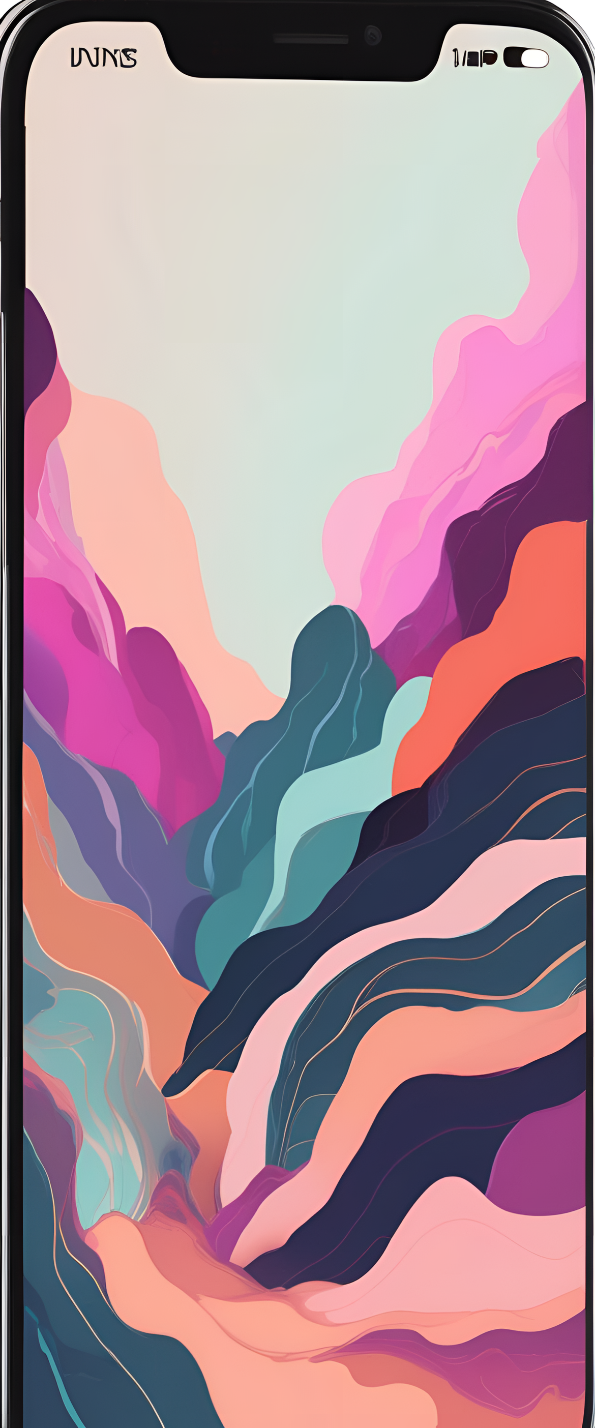 Abstract minimalist iPhone wallpaper with overlapping geometric shapes and soft pastel tones.