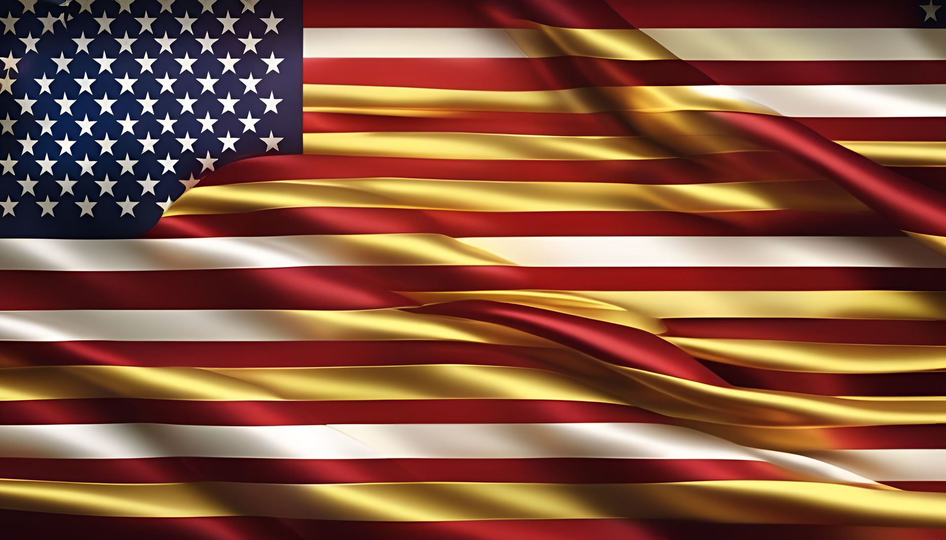 Golden American flag wallpaper.