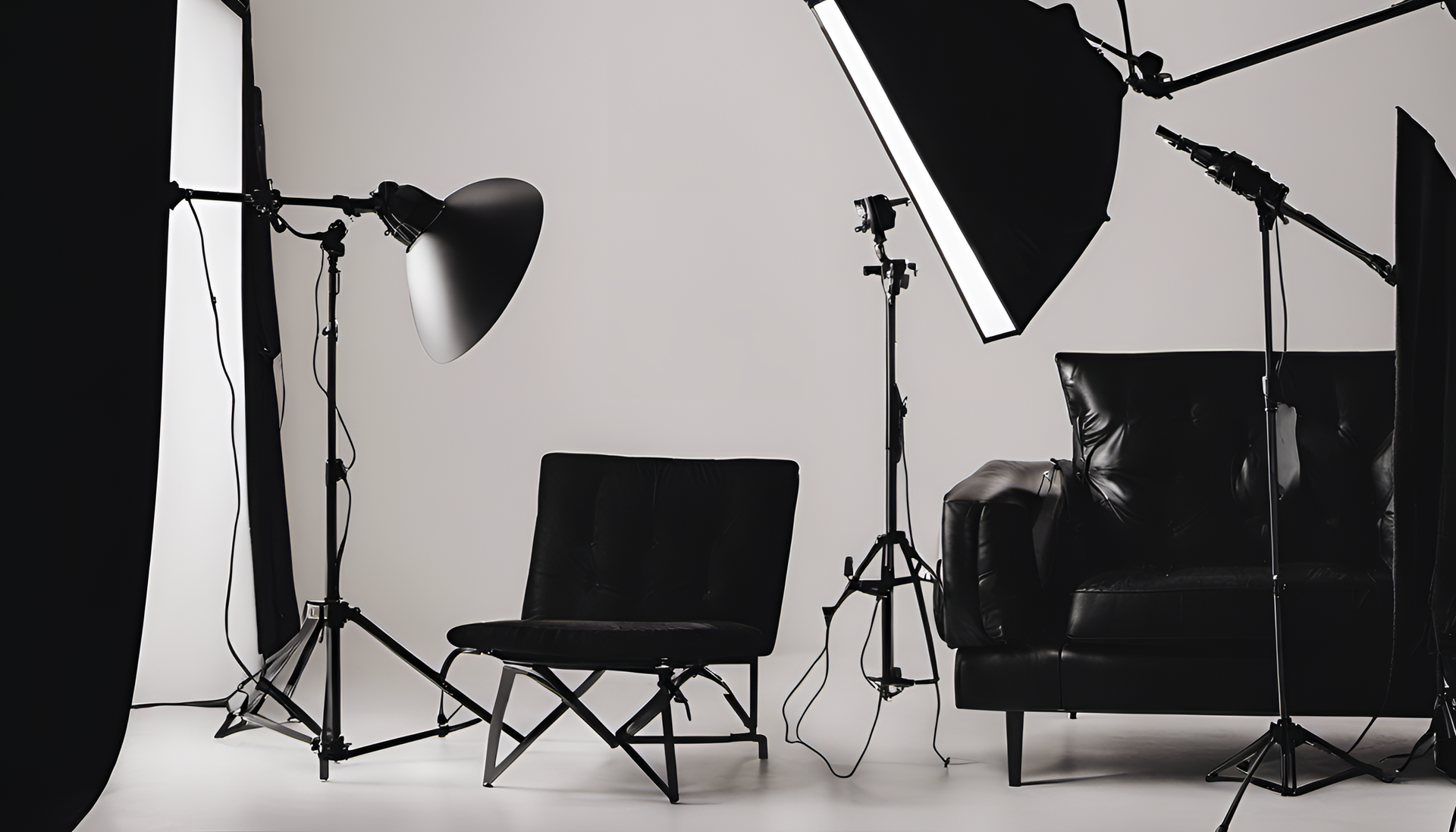 Black aesthetic with studio lighting.