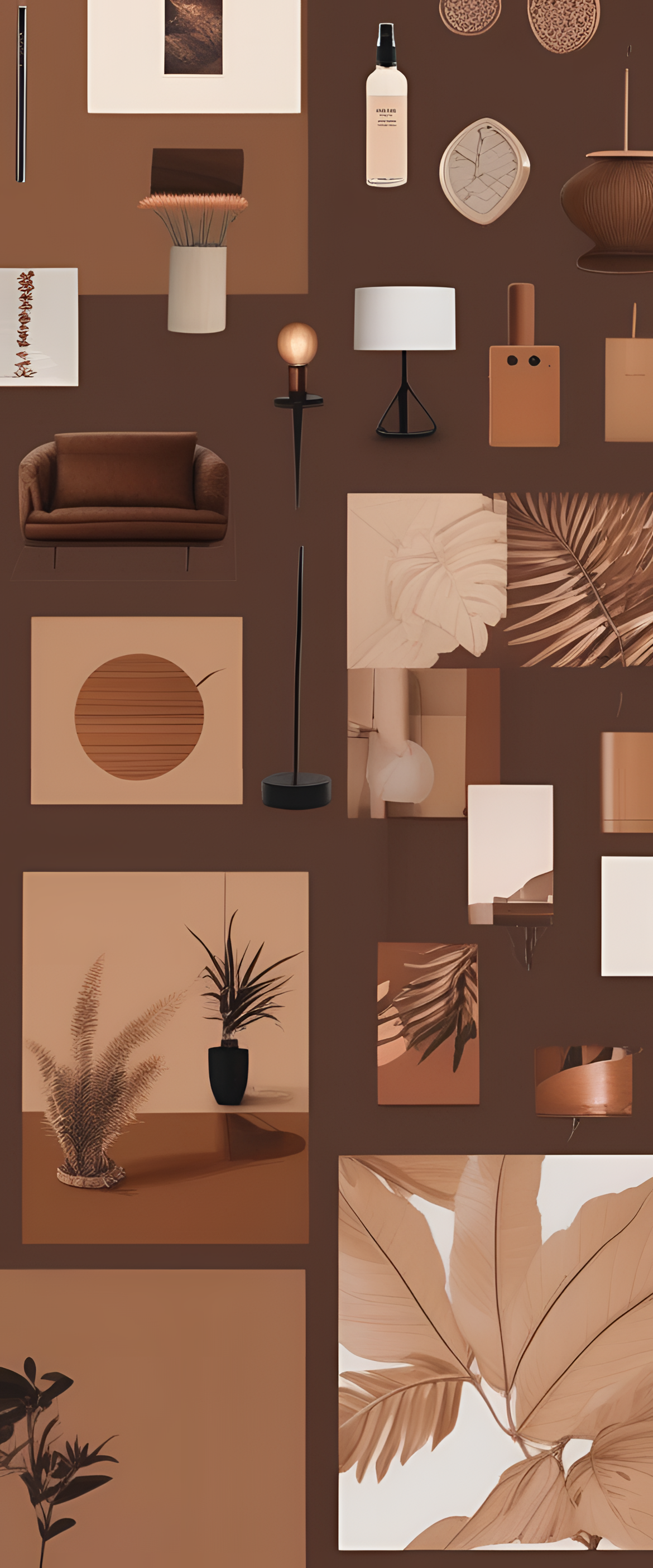 Brown aesthetic wallpaper featuring warm earth tones and a soothing pattern.