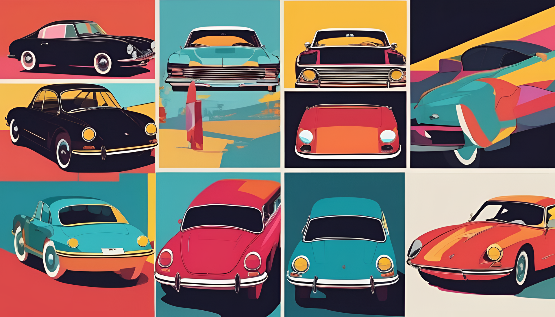 Minimalist car pop art.