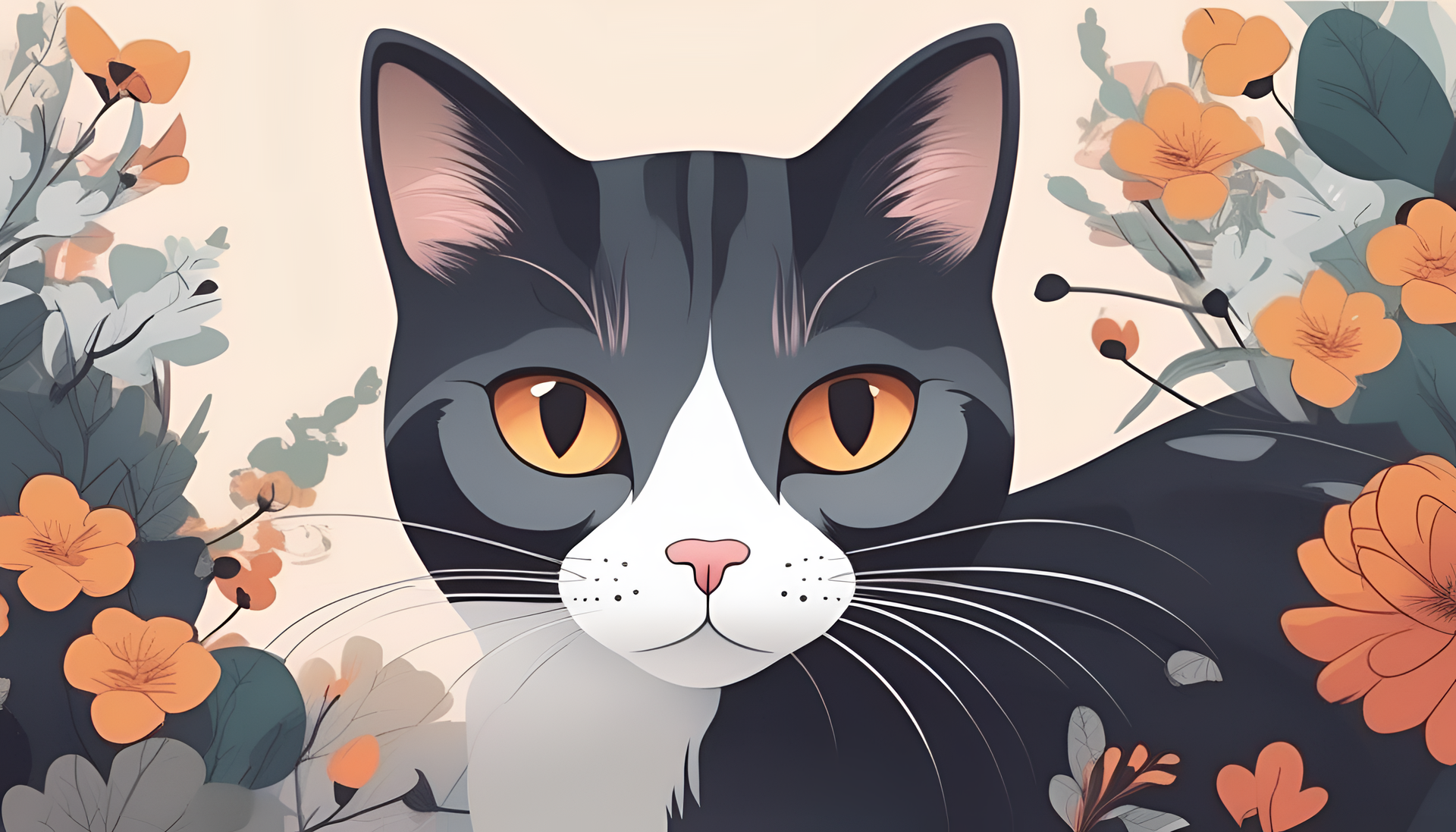 Colorful cartoon cat with a matte finish