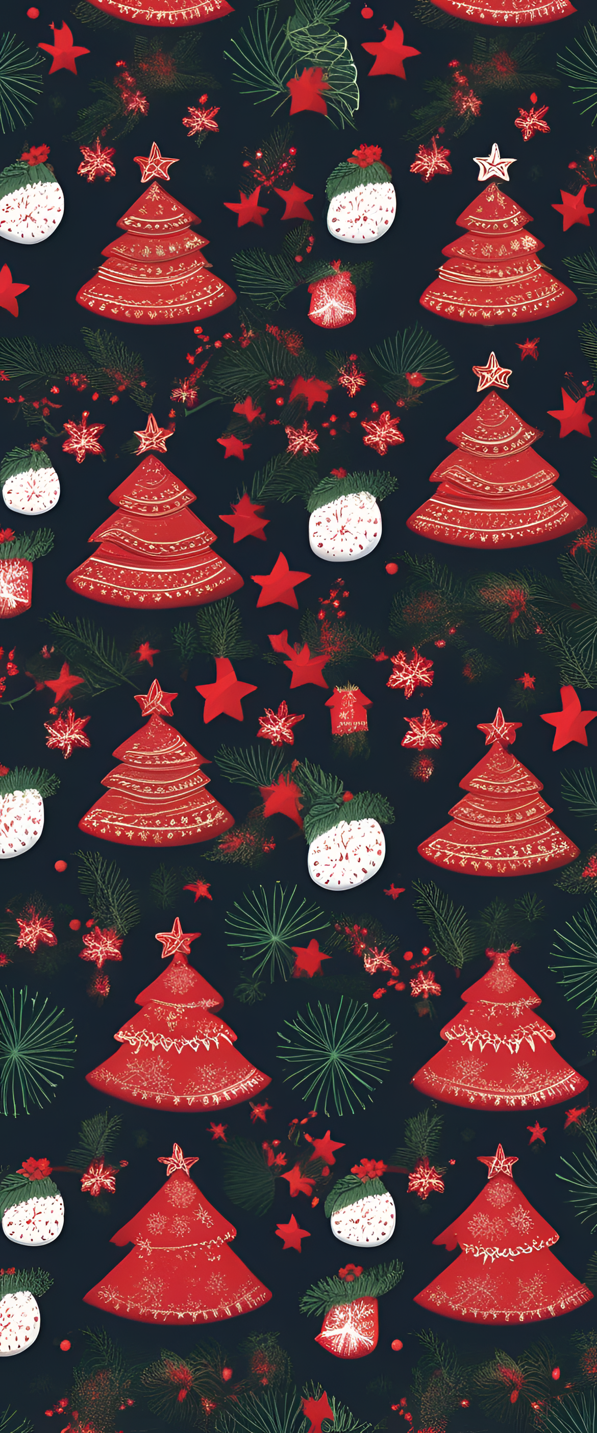 Festive Christmas-themed phone wallpaper with vibrant colors and decorative elements.