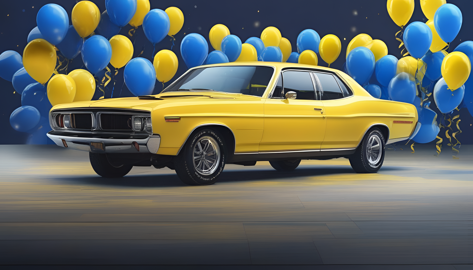 Blue and yellow celebration background