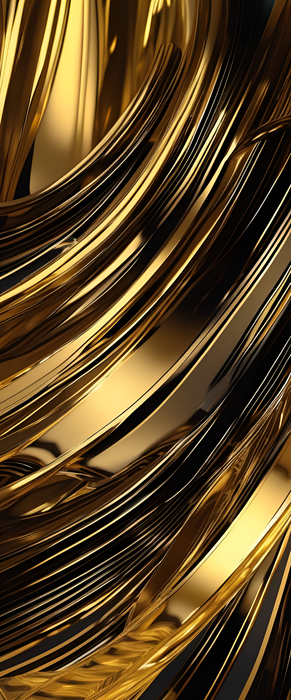 Golden sheen wallpaper with cool phone design.