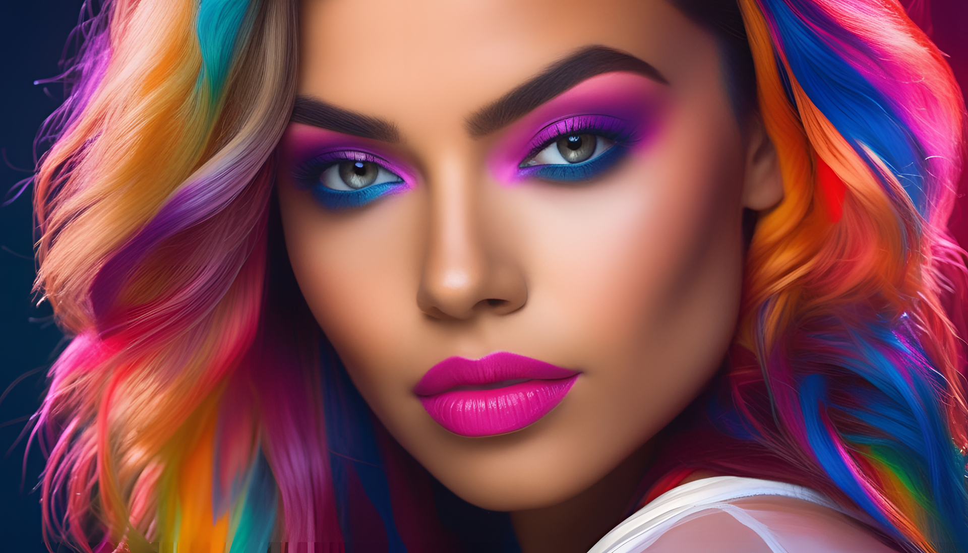 Close-up portrait with vivid colors showcasing a cool and stylish aesthetic.