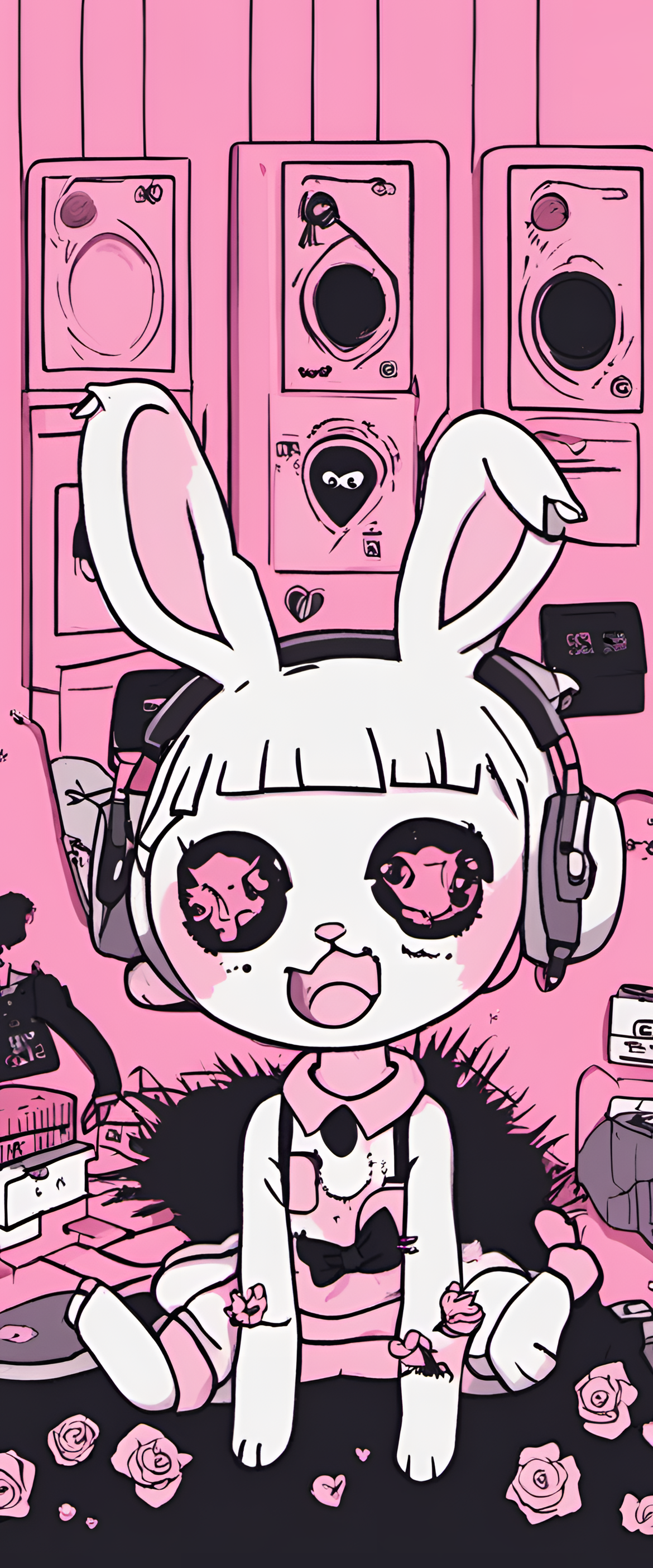 Punkcore-inspired cute aesthetic wallpaper.