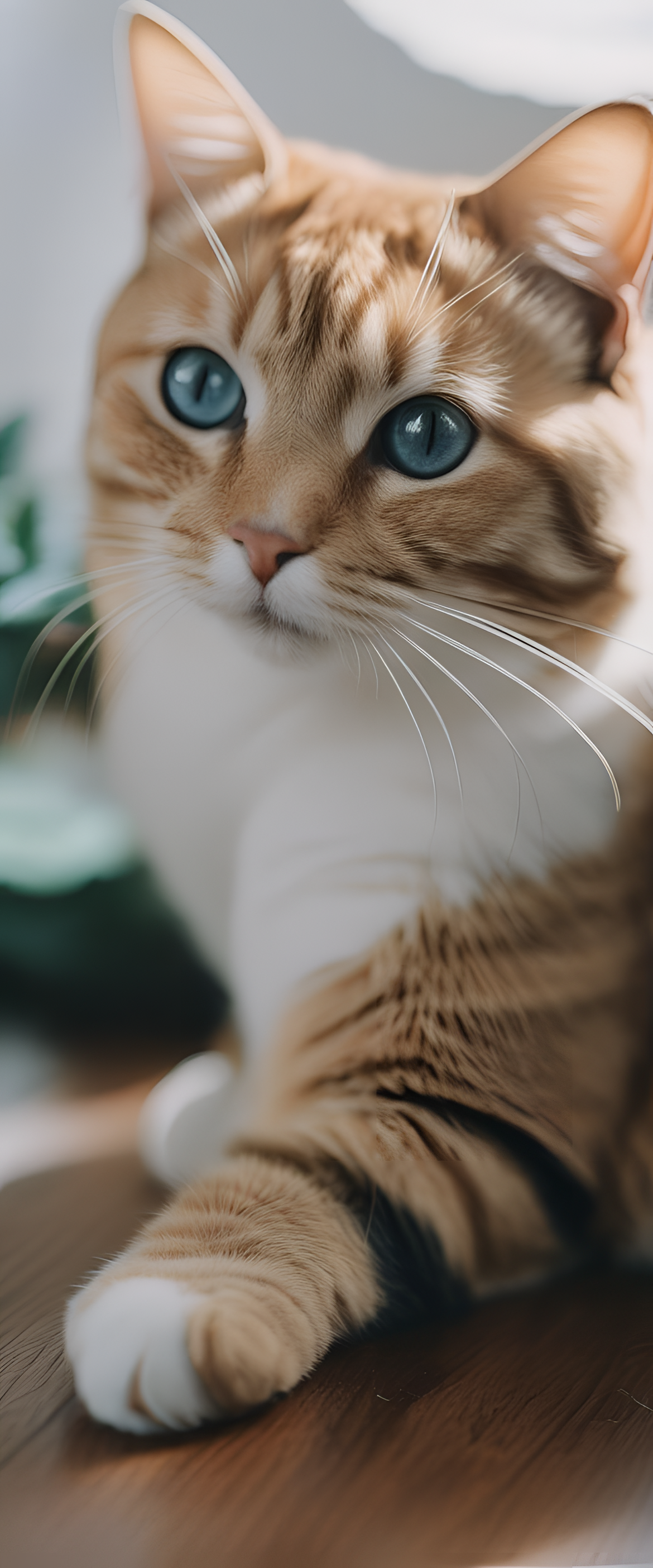 Colorful close-up of a cute cat with intricate details.