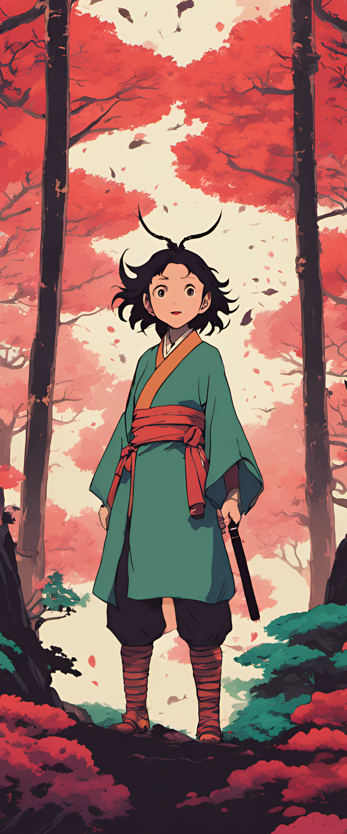 Demon slayer inspired artwork: A vibrant and enchanting scene in the style of Studio Ghibli.