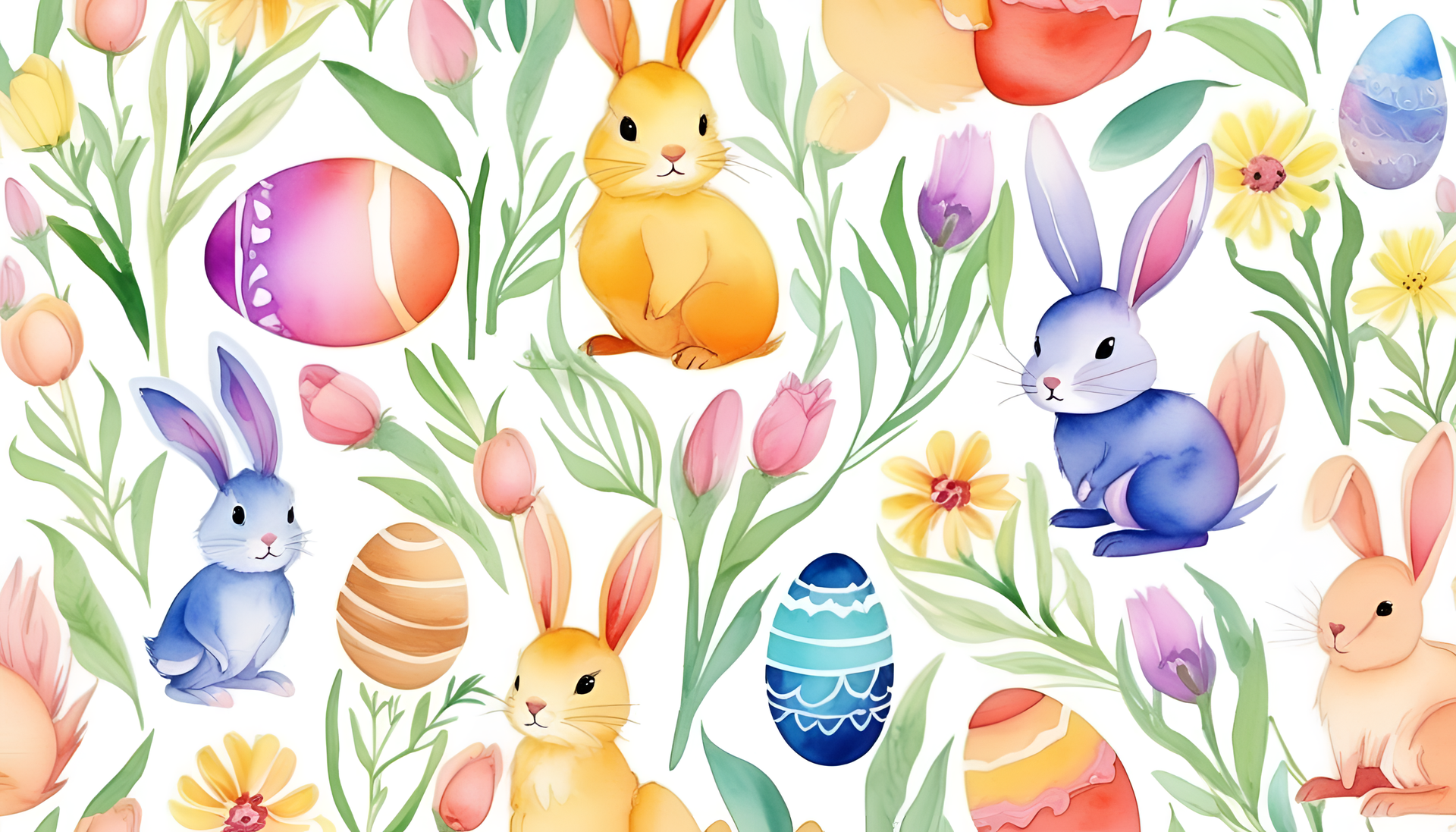 Colorful Easter watercolor design.